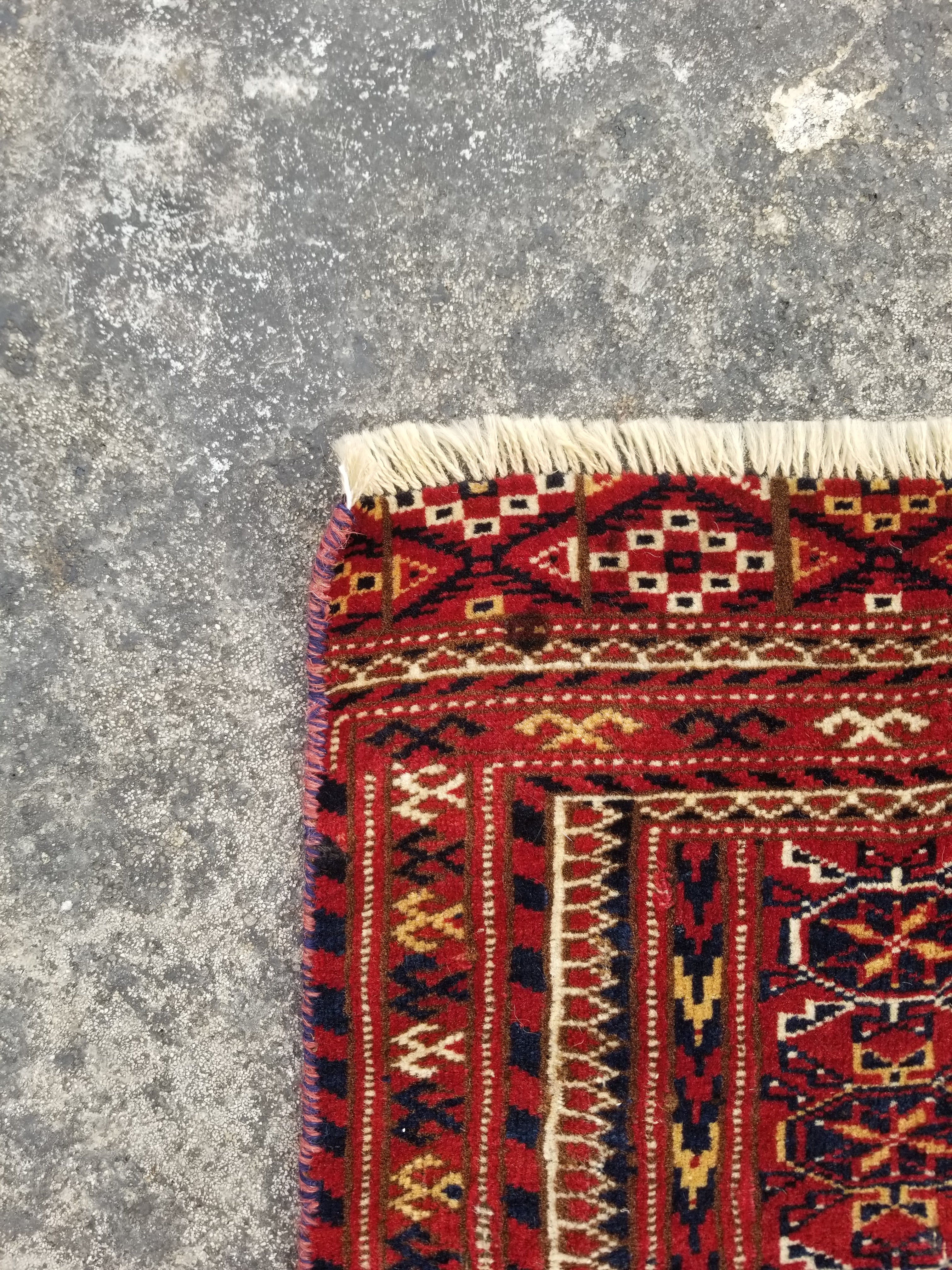 Vintage Traditional Handmade Pakistani Wool Multicolor Area Rug 124x83cm