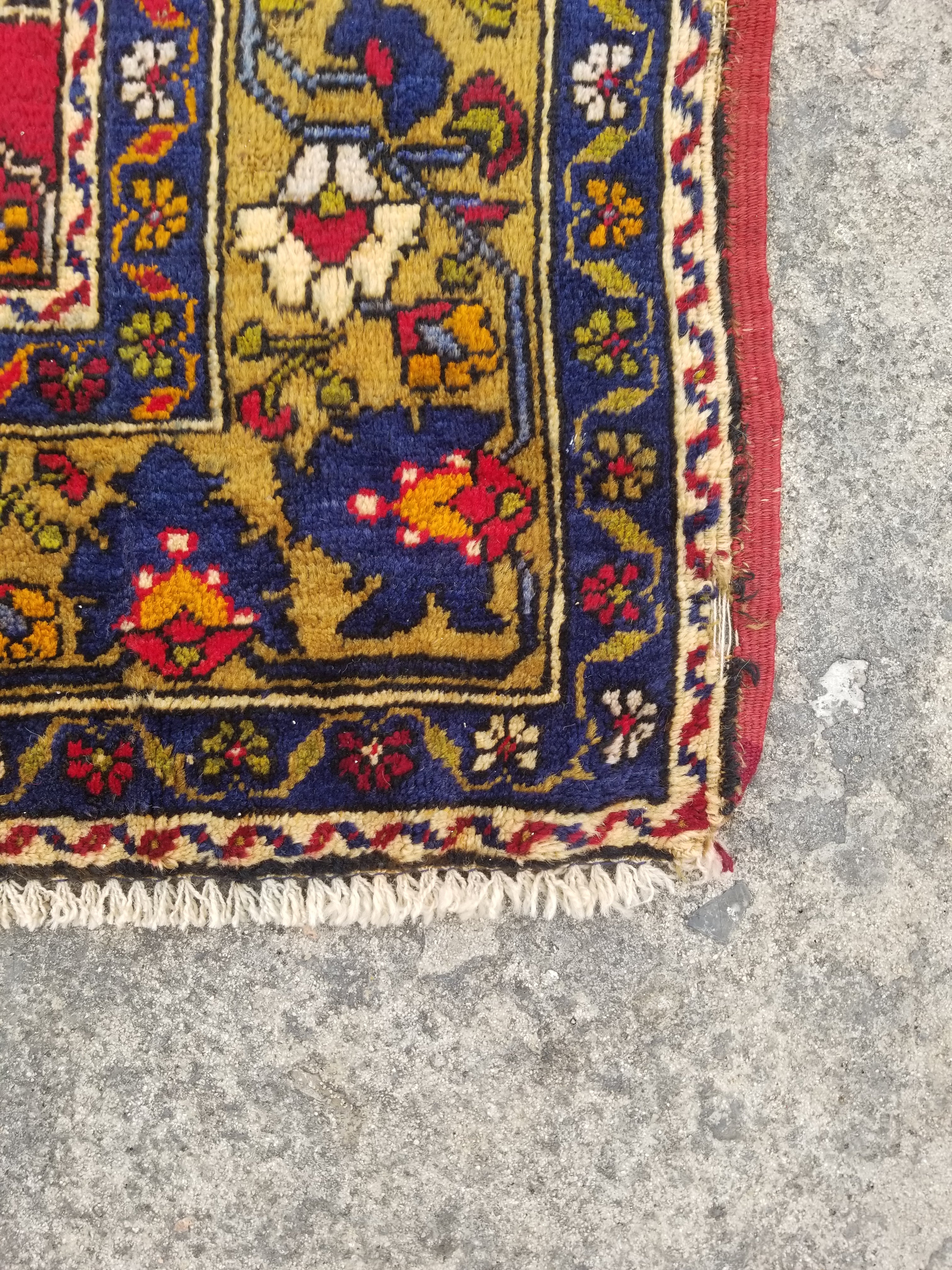 Vintage Traditional Handmade Turkish Wool Multicolor Rug 279x168cm