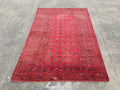 Distressed Antique Handmade Afghan Turkomen Wool Multicolor Rug 287x188cm