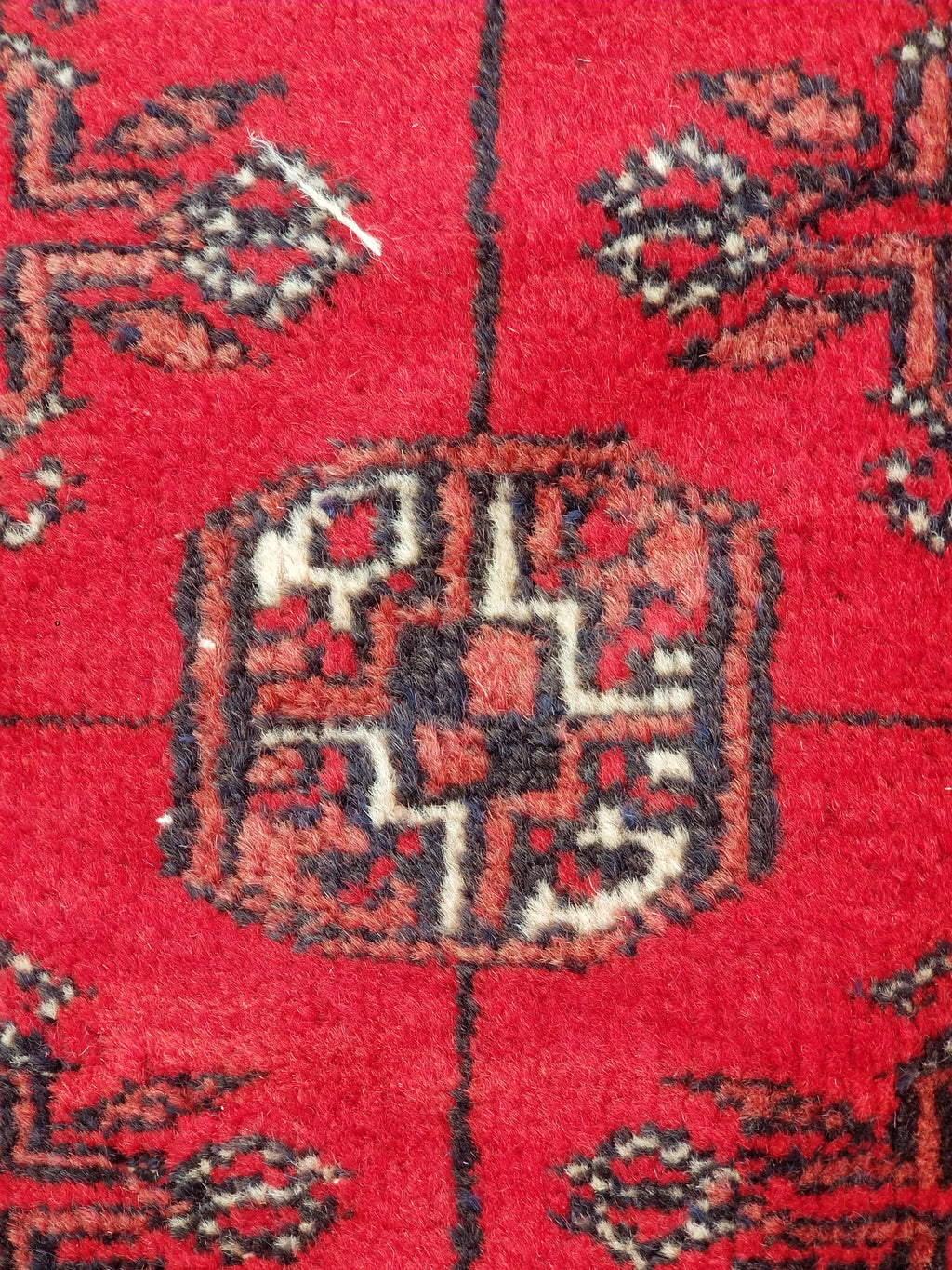 Distressed Antique Handmade Afghan Turkomen Wool Multicolor Rug 287x188cm