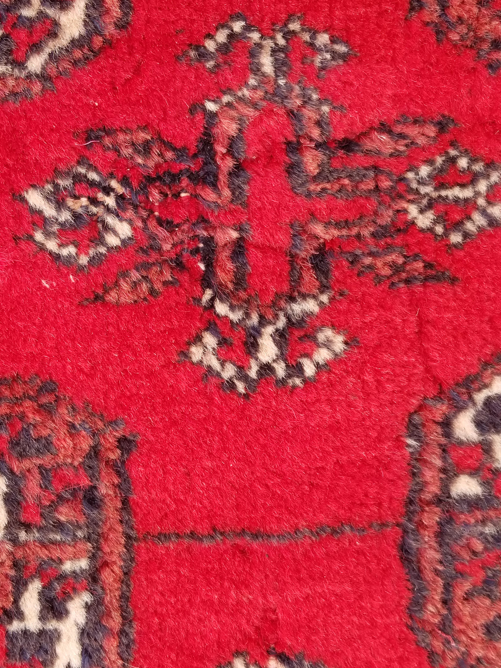 Distressed Antique Handmade Afghan Turkomen Wool Multicolor Rug 287x188cm