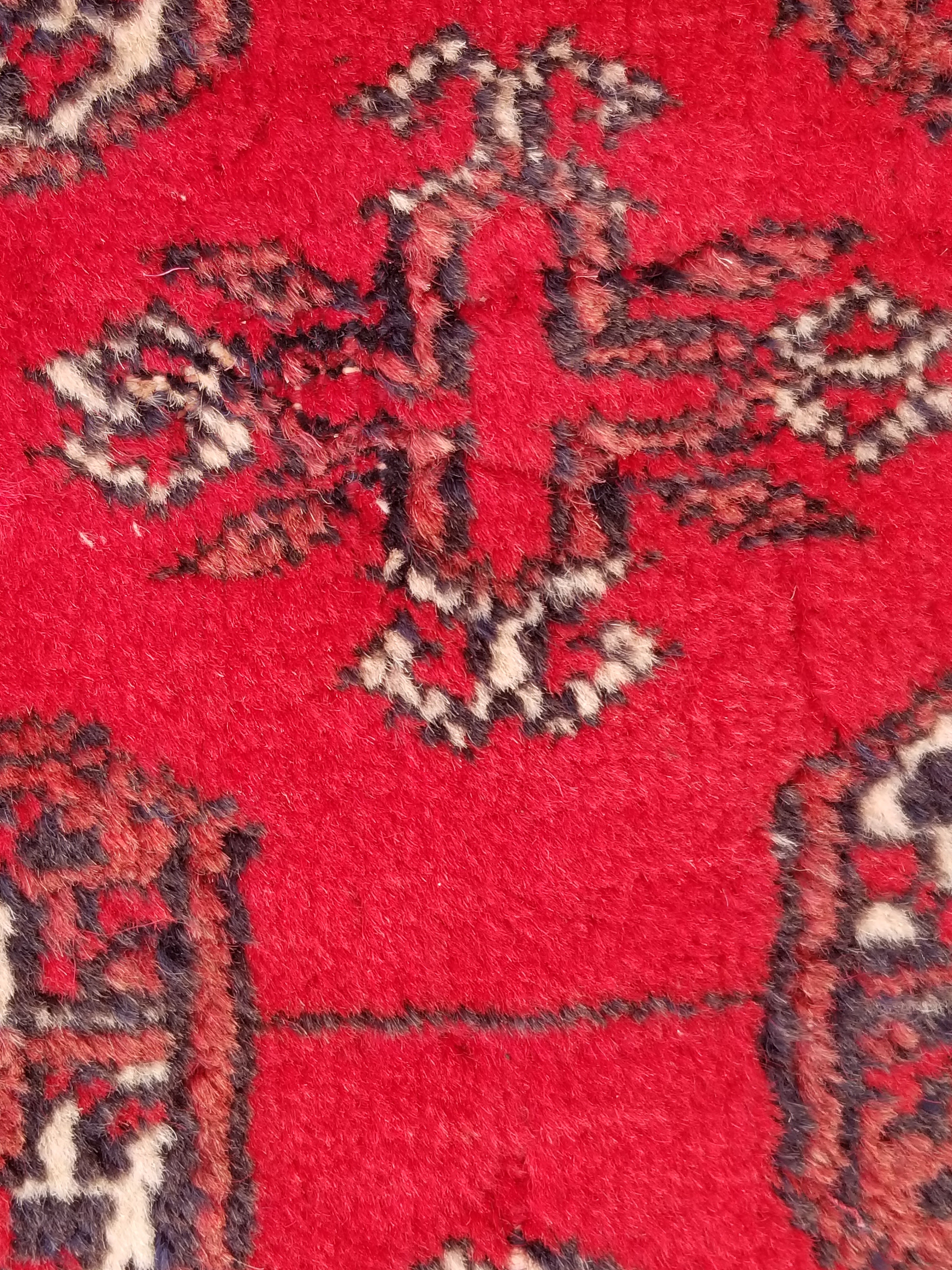 Distressed Antique Handmade Afghan Turkomen Wool Multicolor Rug 287x188cm