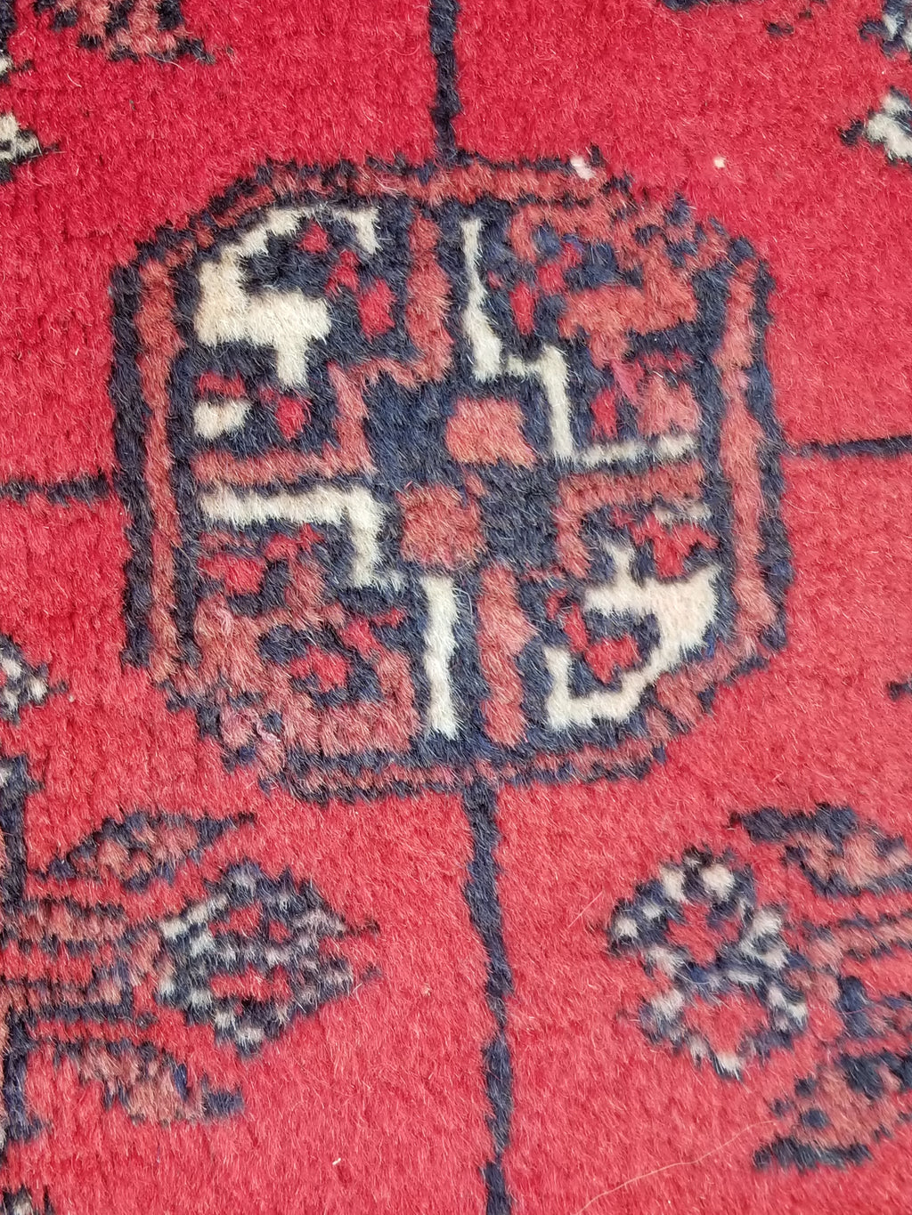 Distressed Antique Handmade Afghan Turkomen Wool Multicolor Rug 287x188cm