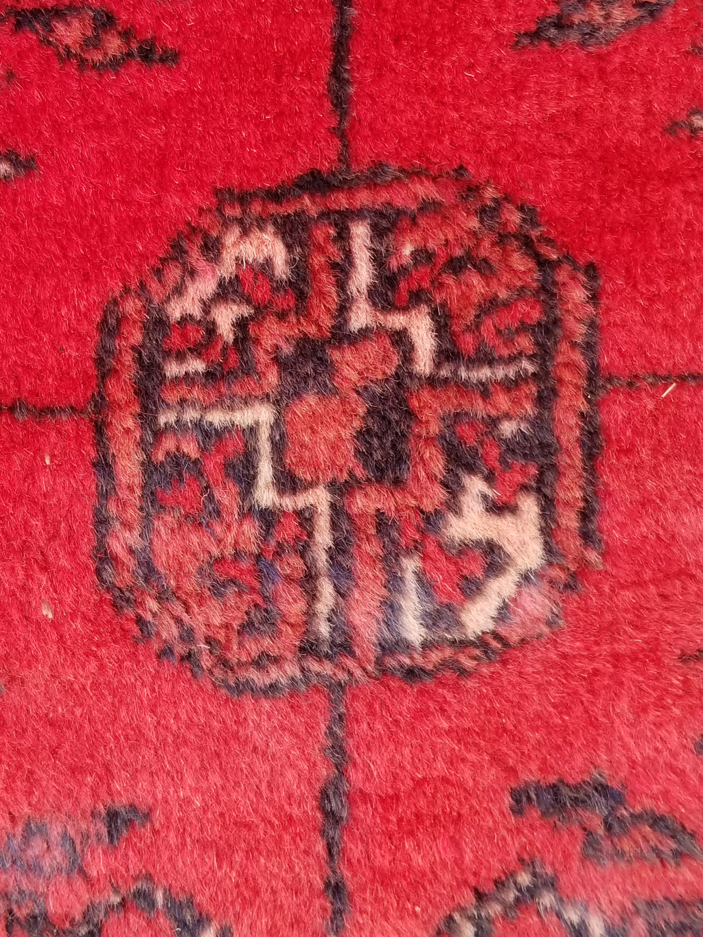 Distressed Antique Handmade Afghan Turkomen Wool Multicolor Rug 287x188cm