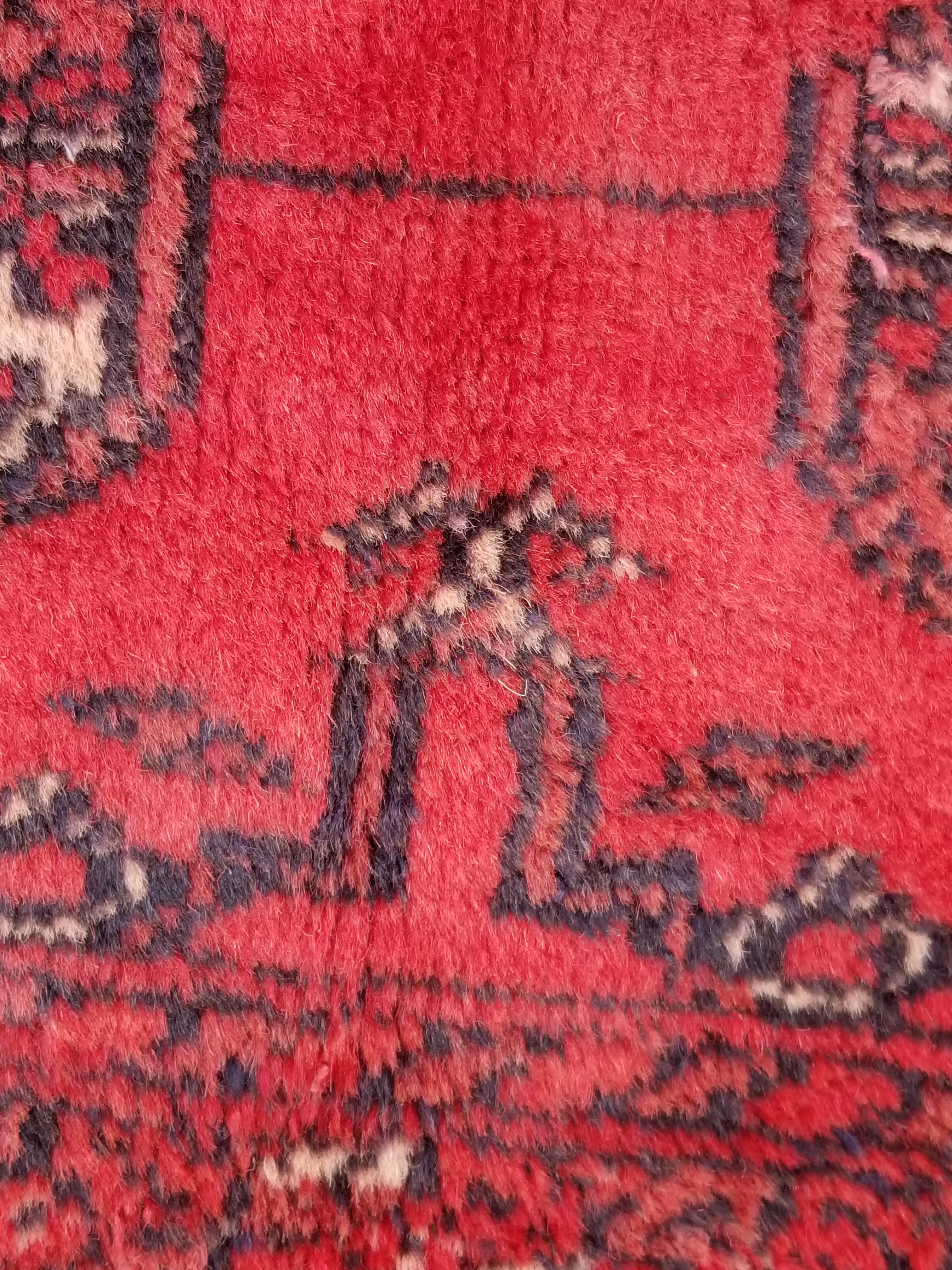 Distressed Antique Handmade Afghan Turkomen Wool Multicolor Rug 287x188cm