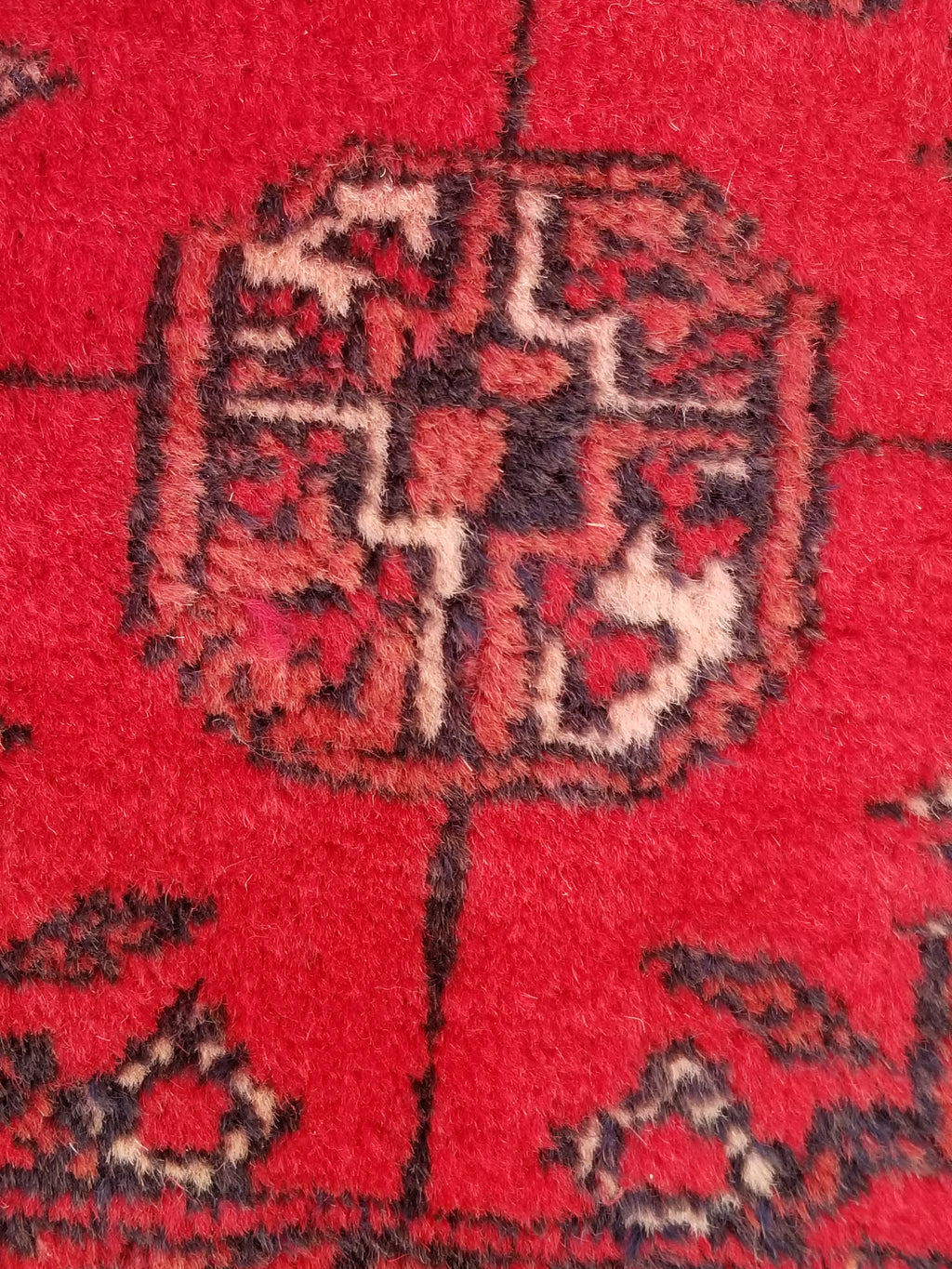 Distressed Antique Handmade Afghan Turkomen Wool Multicolor Rug 287x188cm