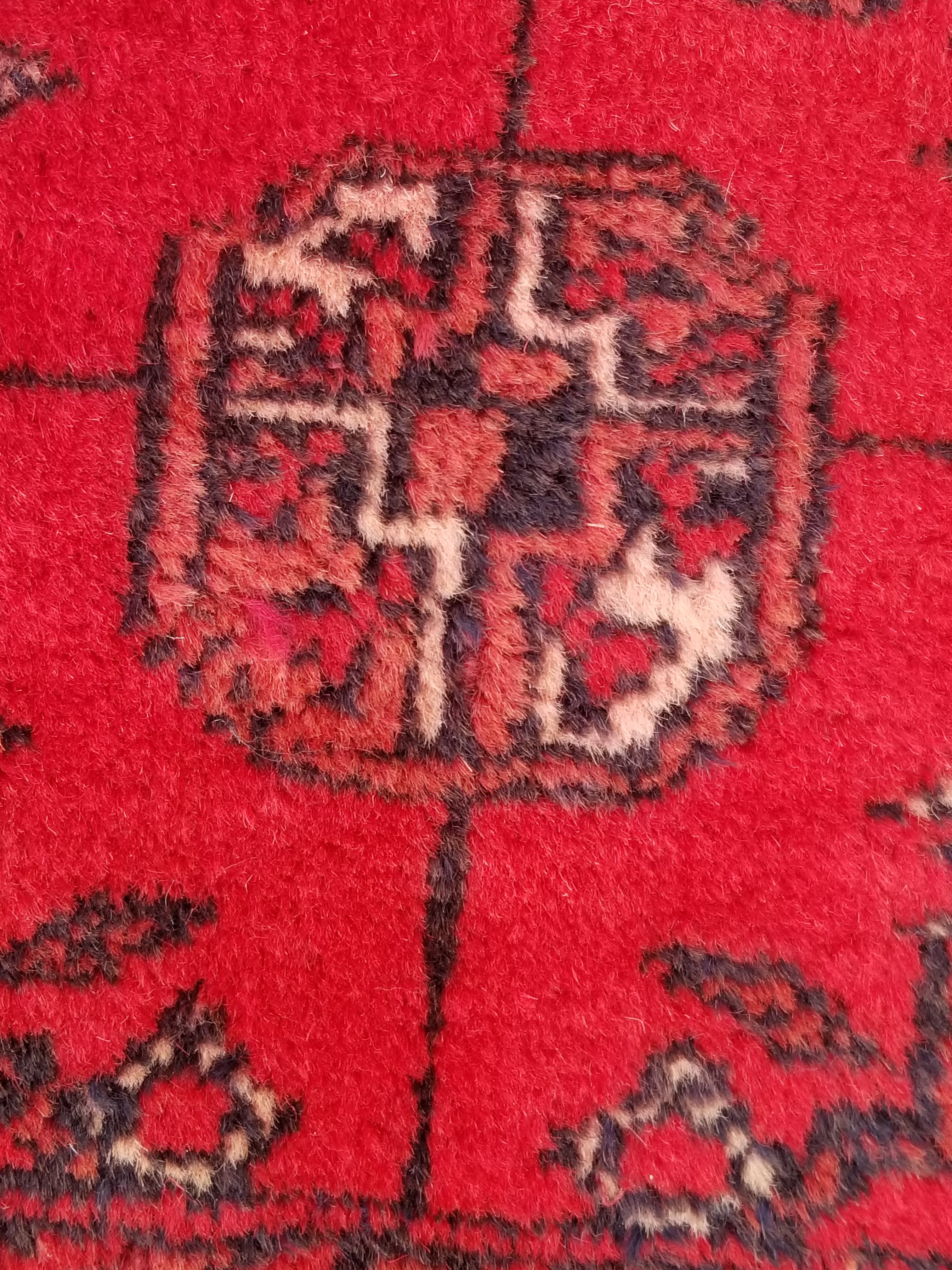 Distressed Antique Handmade Afghan Turkomen Wool Multicolor Rug 287x188cm