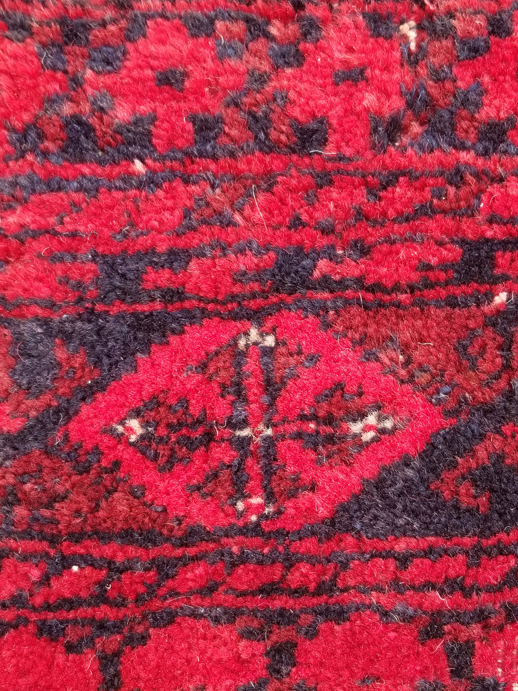 Distressed Antique Handmade Afghan Turkomen Wool Multicolor Rug 287x188cm