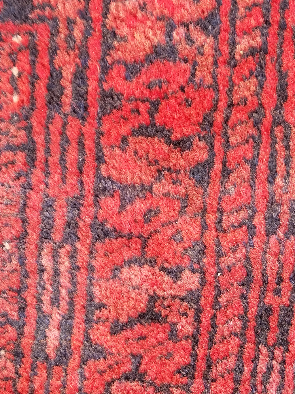 Distressed Antique Handmade Afghan Turkomen Wool Multicolor Rug 287x188cm