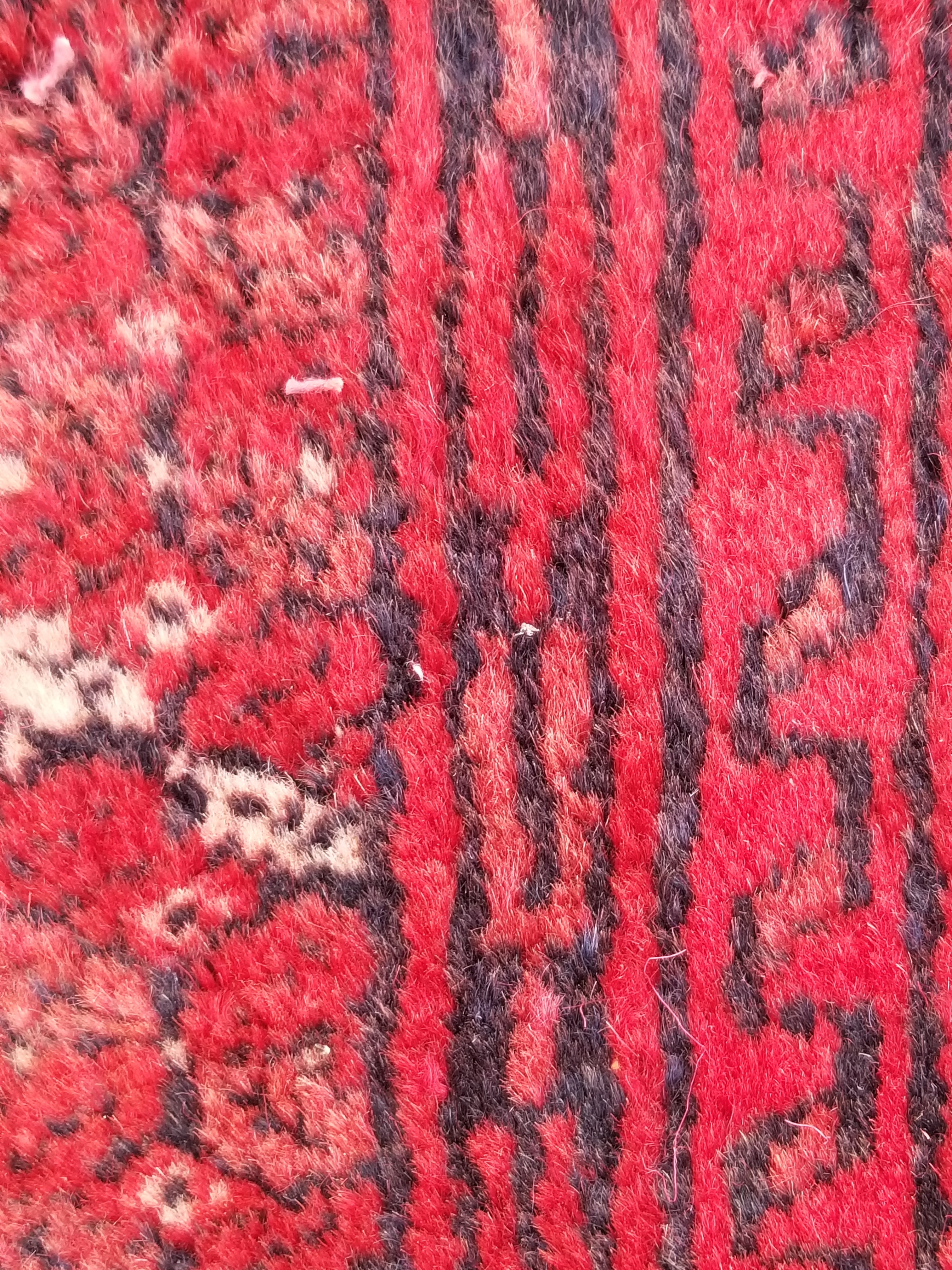 Distressed Antique Handmade Afghan Turkomen Wool Multicolor Rug 287x188cm