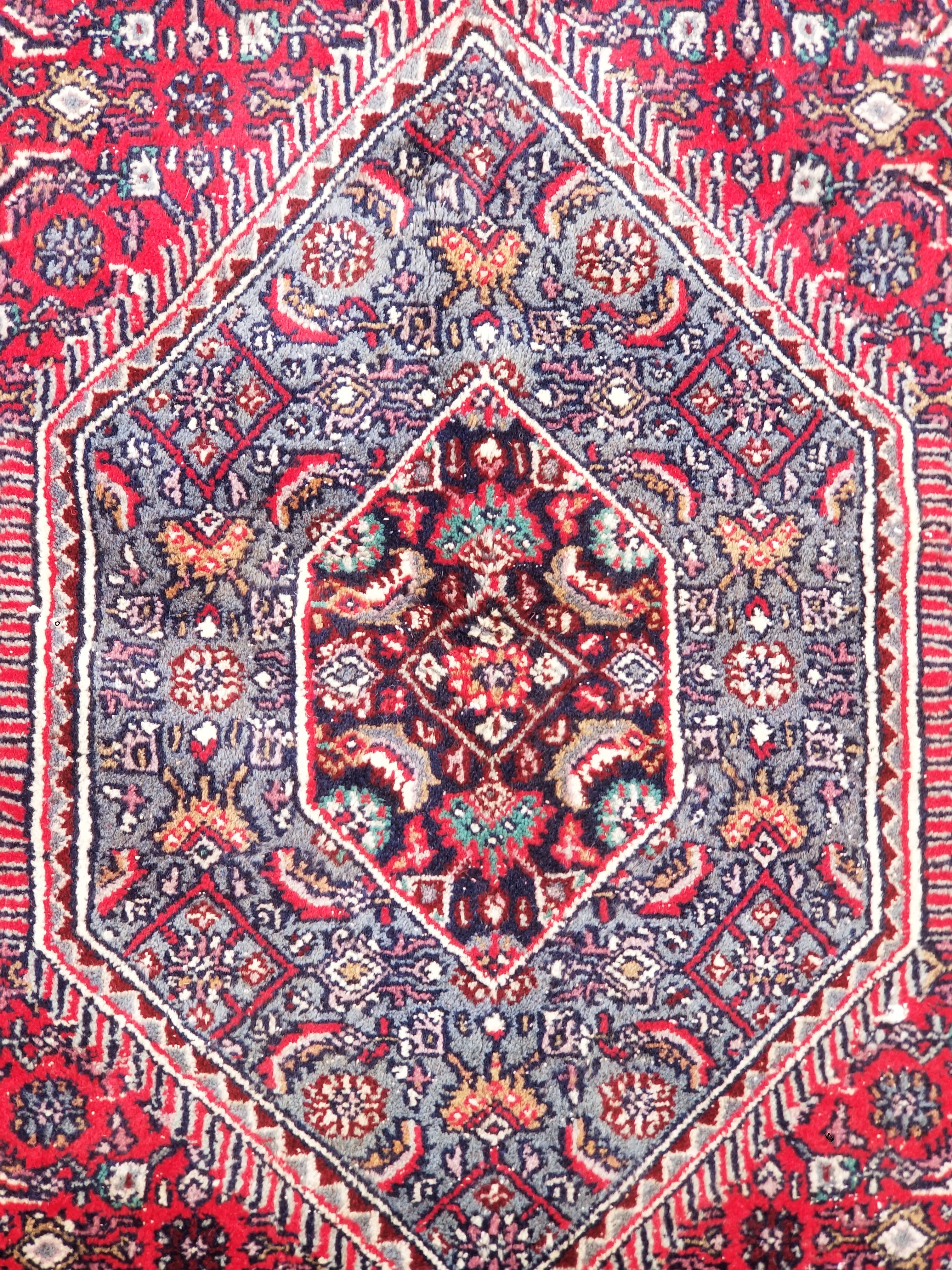 Vintage Traditional Handmade Bidjar Wool Multicolor Rug 231x162cm