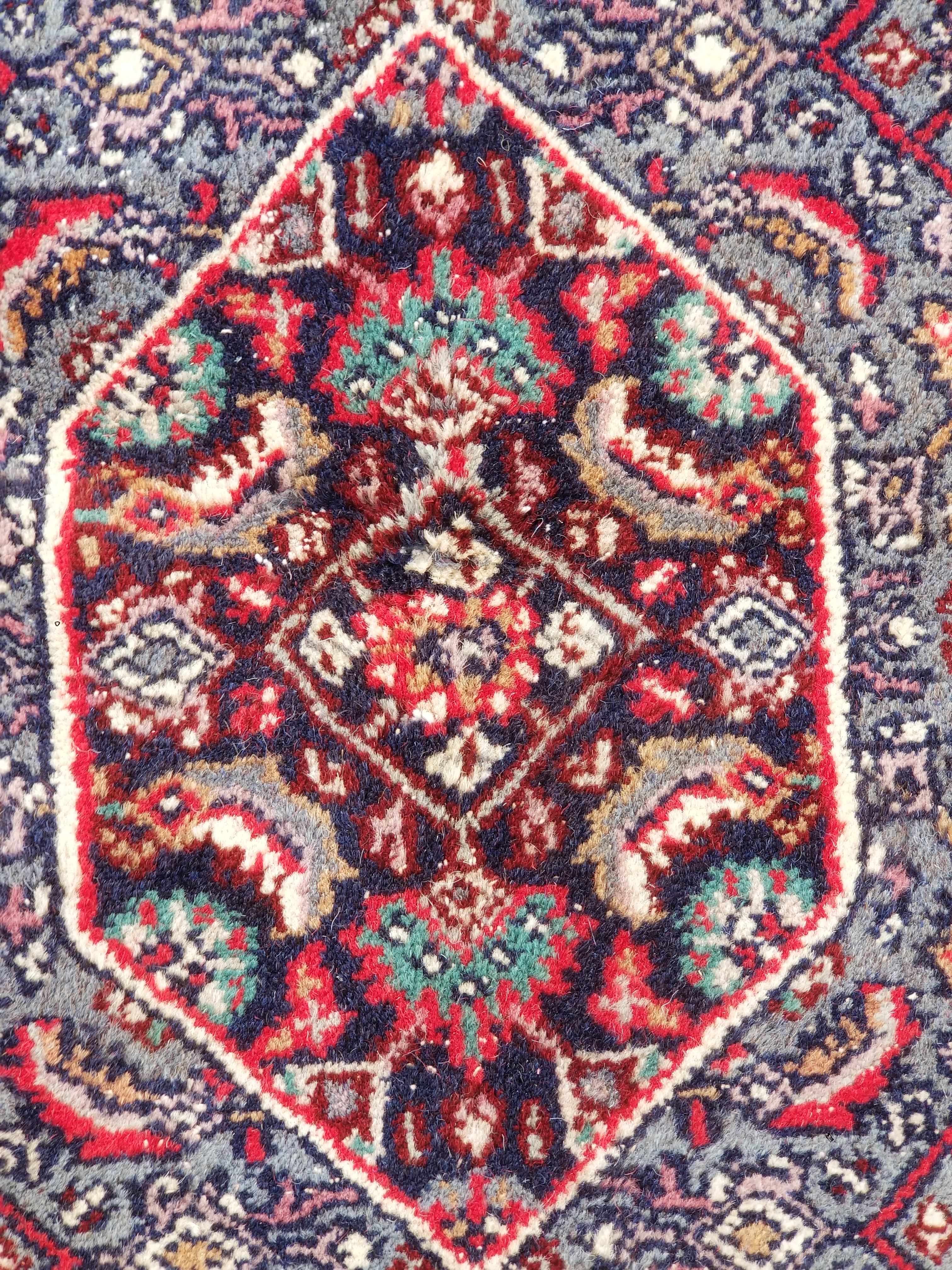 Vintage Traditional Handmade Bidjar Wool Multicolor Rug 231x162cm
