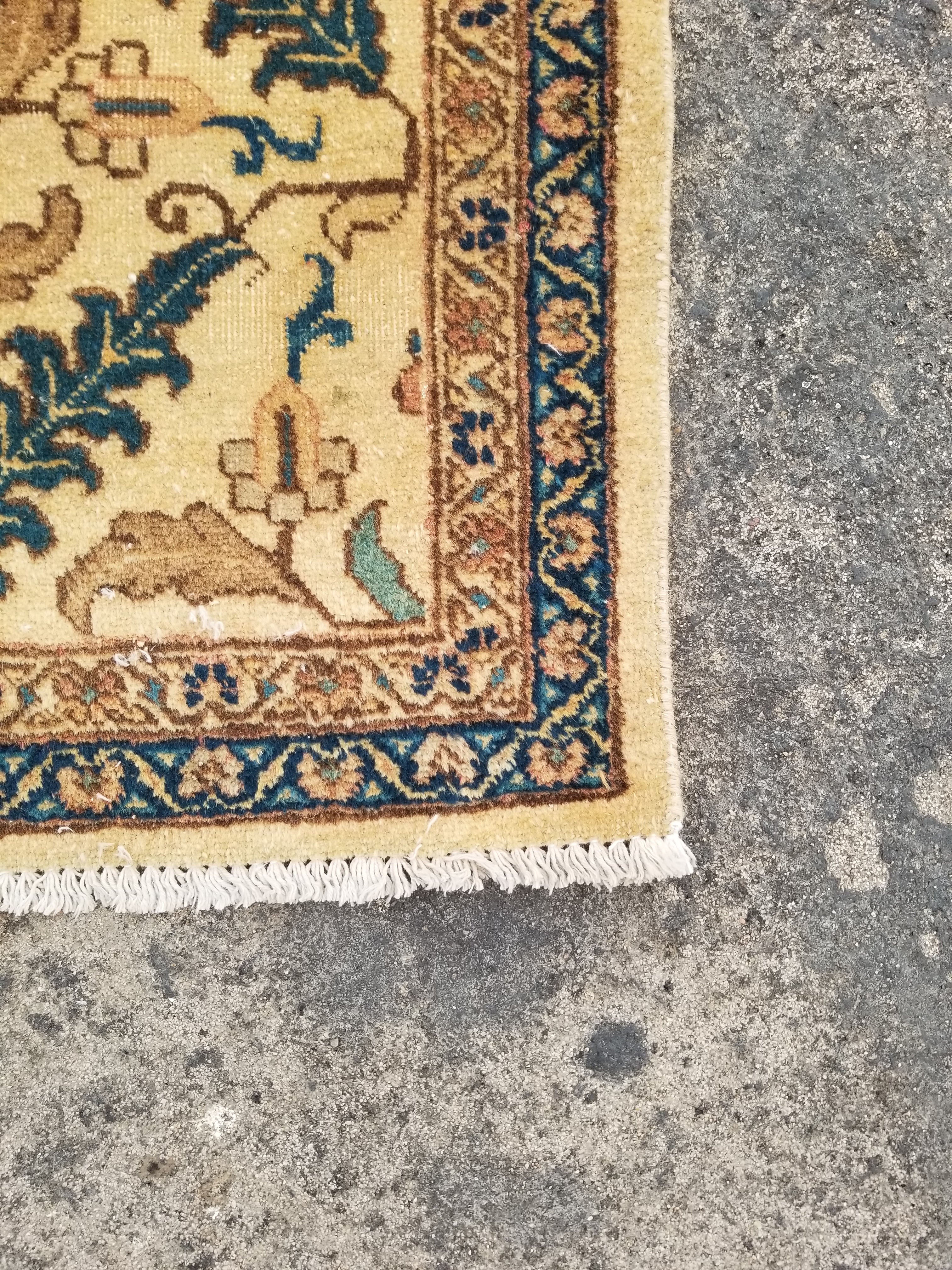 Distressed Antique Traditional Handmade Indian Agra Wool Multicolor Rug 330x246