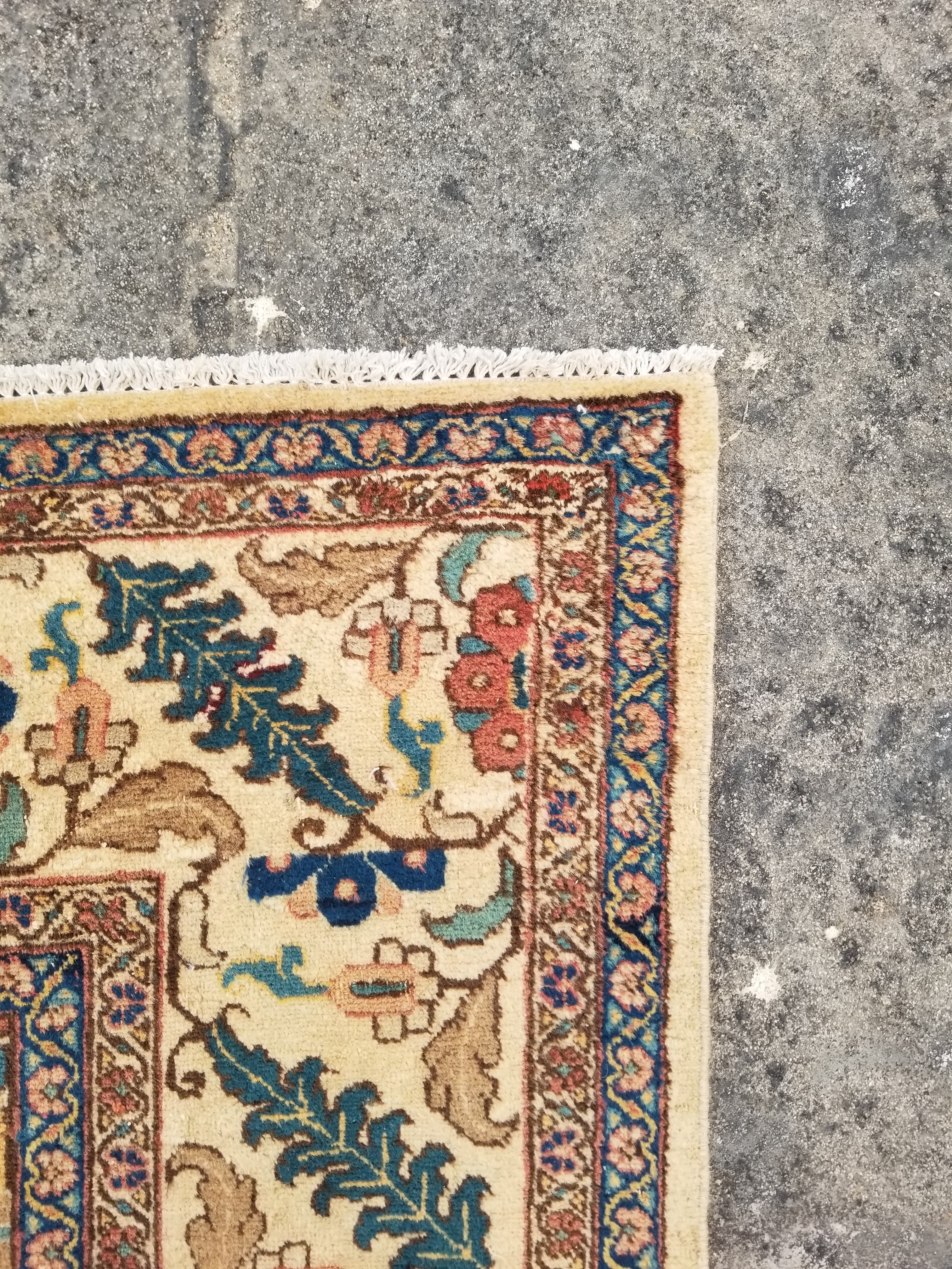 Distressed Antique Traditional Handmade Indian Agra Wool Multicolor Rug 330x246