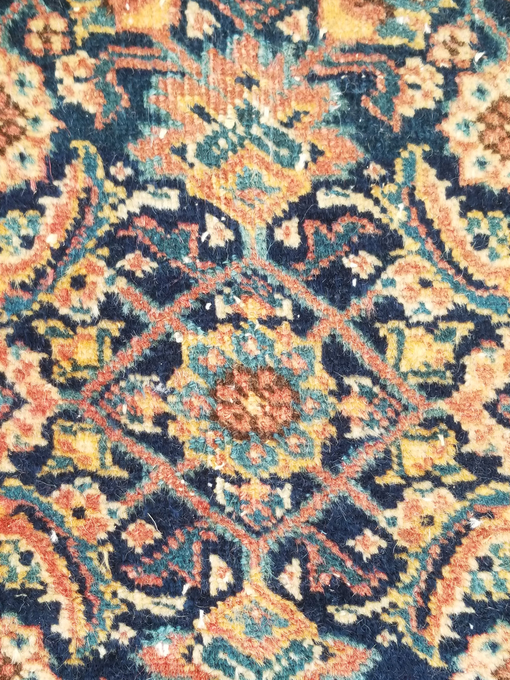 Distressed Antique Traditional Handmade Indian Agra Wool Multicolor Rug 330x246