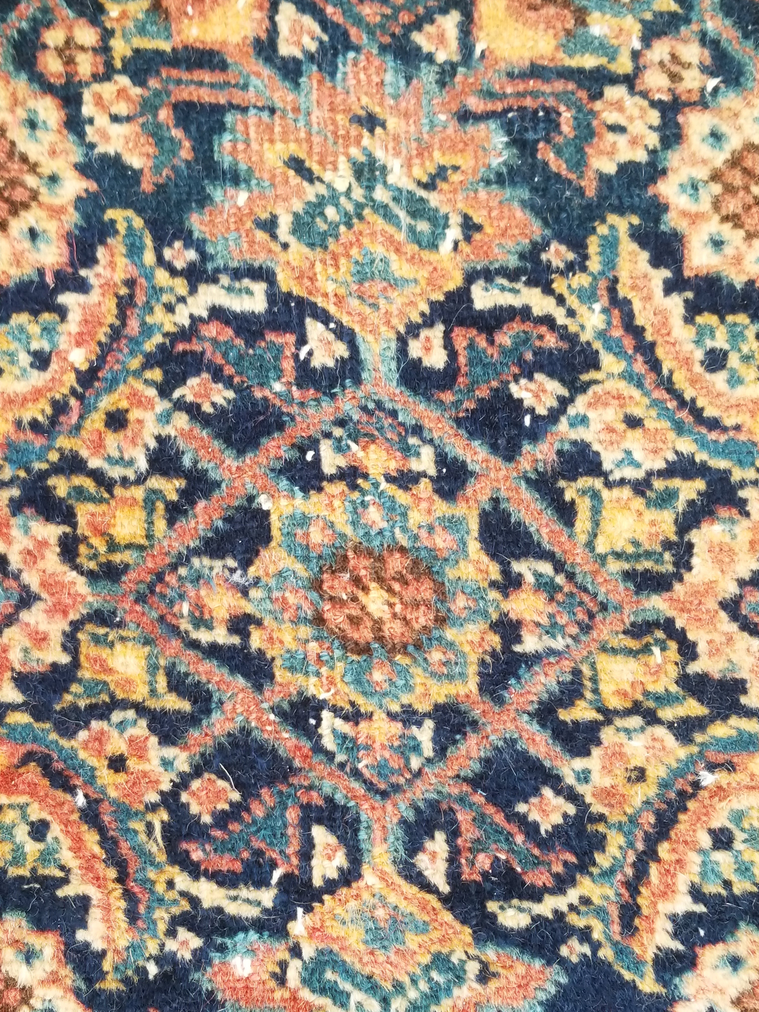 Distressed Antique Traditional Handmade Indian Agra Wool Multicolor Rug 330x246
