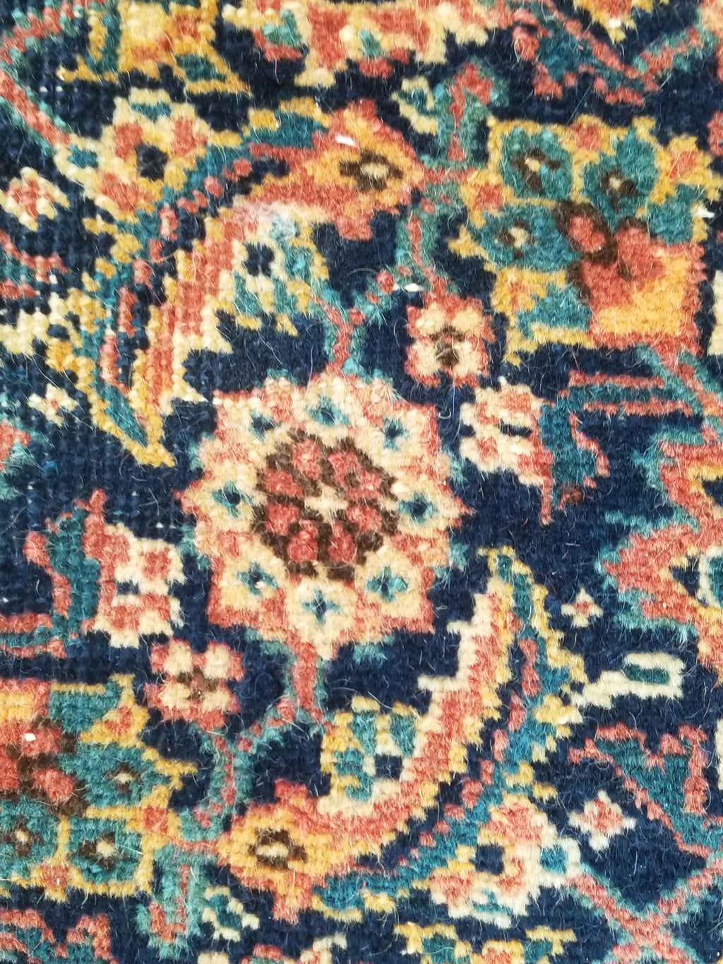 Distressed Antique Traditional Handmade Indian Agra Wool Multicolor Rug 330x246