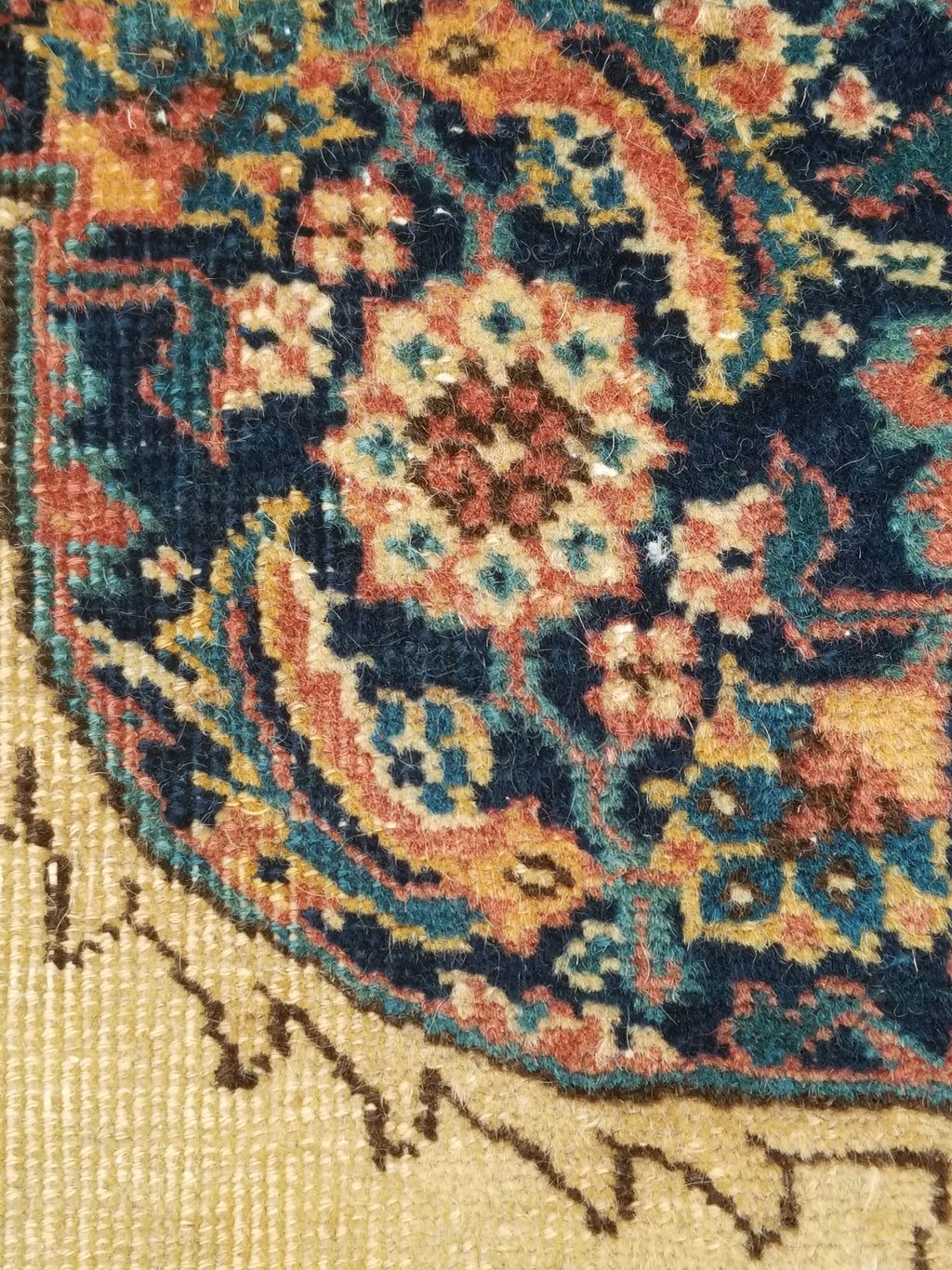 Distressed Antique Traditional Handmade Indian Agra Wool Multicolor Rug 330x246