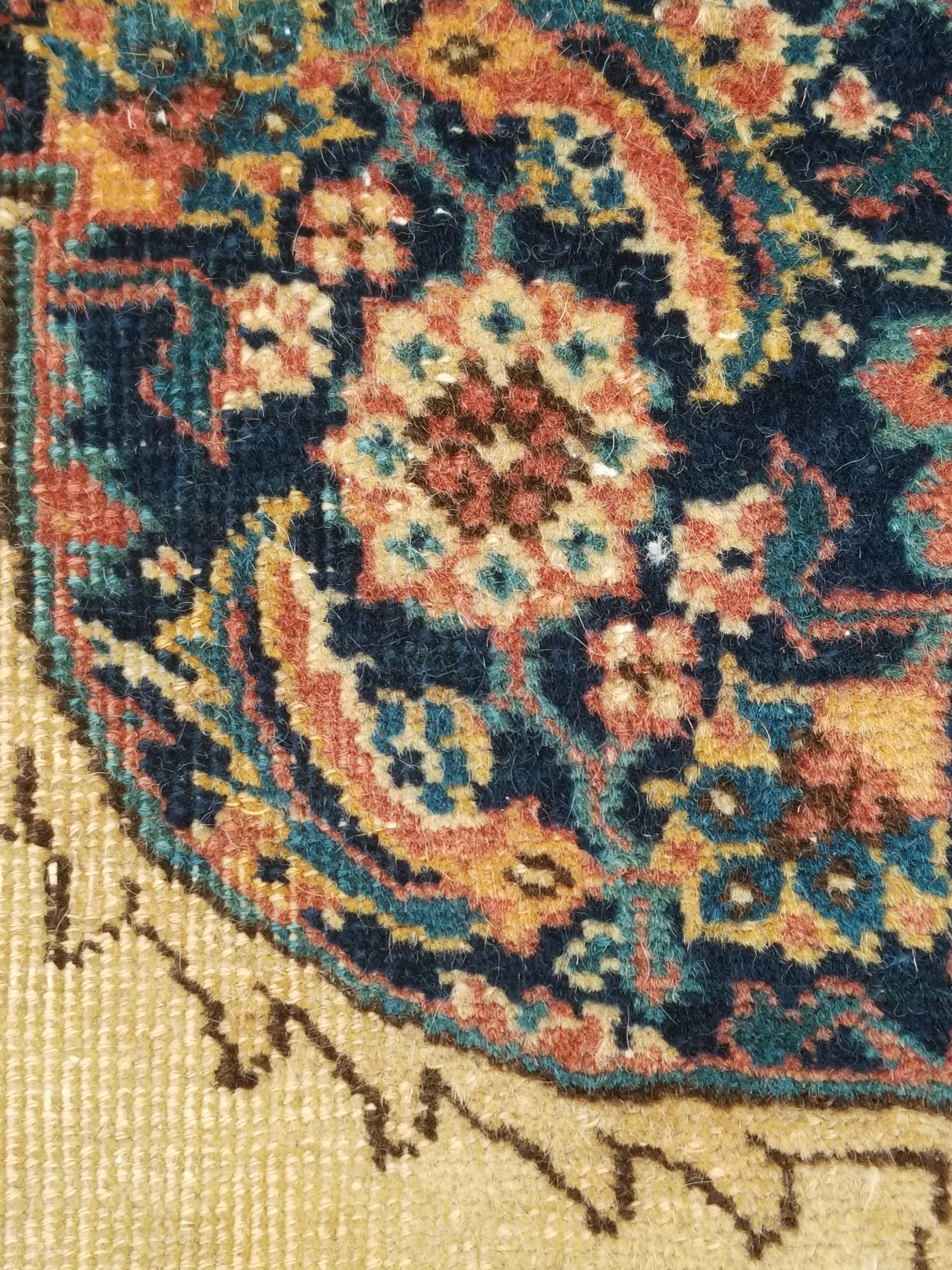 Distressed Antique Traditional Handmade Indian Agra Wool Multicolor Rug 330x246