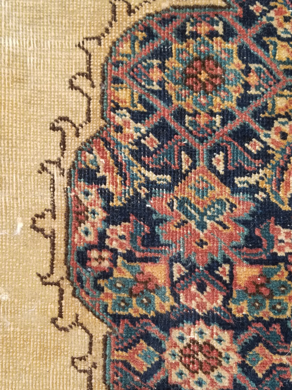 Distressed Antique Traditional Handmade Indian Agra Wool Multicolor Rug 330x246