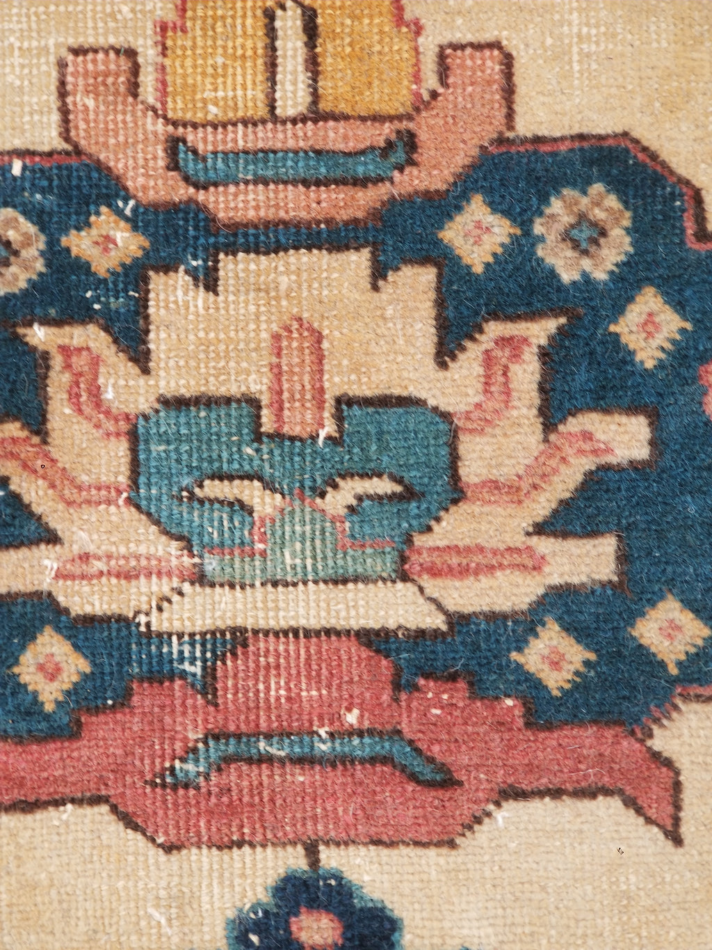 Distressed Antique Traditional Handmade Indian Agra Wool Multicolor Rug 330x246
