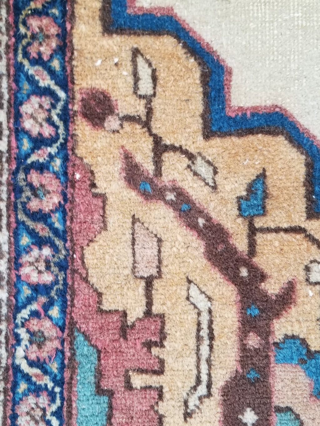Distressed Antique Traditional Handmade Indian Agra Wool Multicolor Rug 330x246