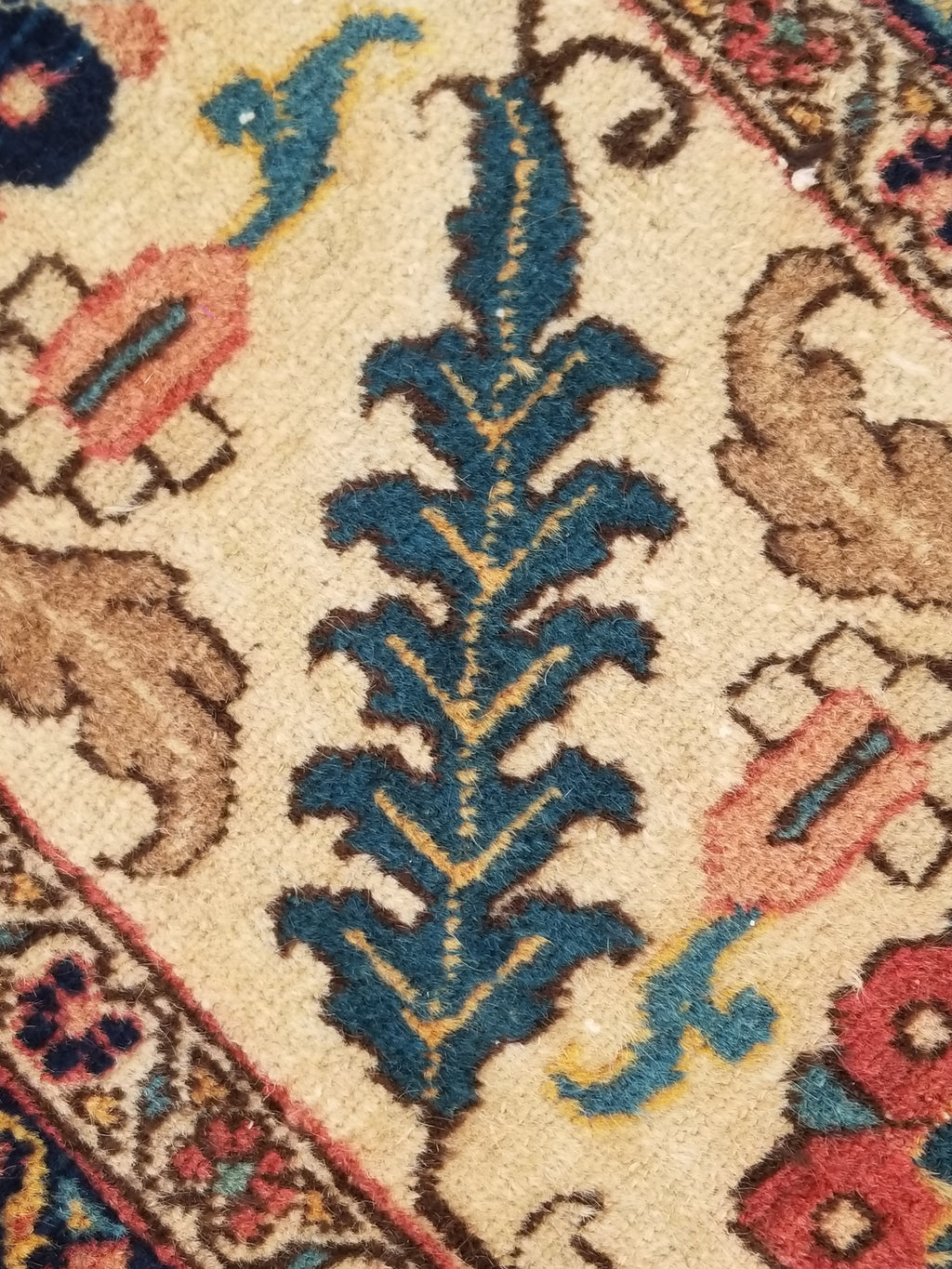 Distressed Antique Traditional Handmade Indian Agra Wool Multicolor Rug 330x246