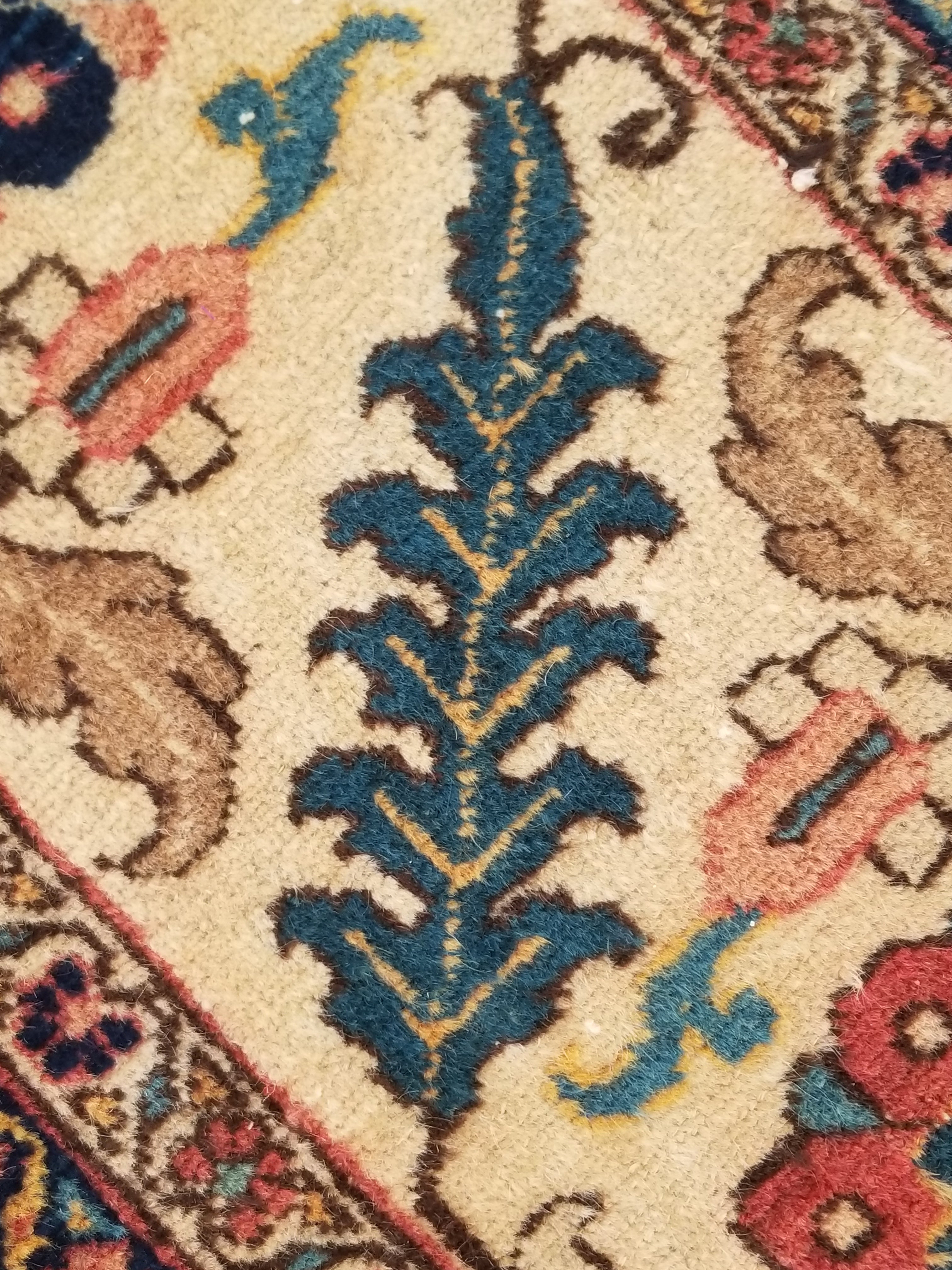 Distressed Antique Traditional Handmade Indian Agra Wool Multicolor Rug 330x246