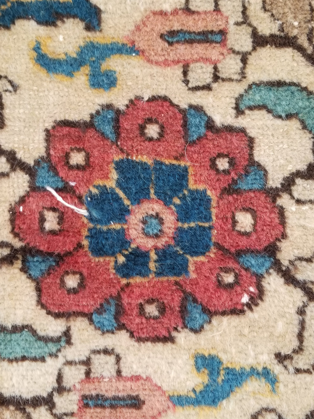 Distressed Antique Traditional Handmade Indian Agra Wool Multicolor Rug 330x246