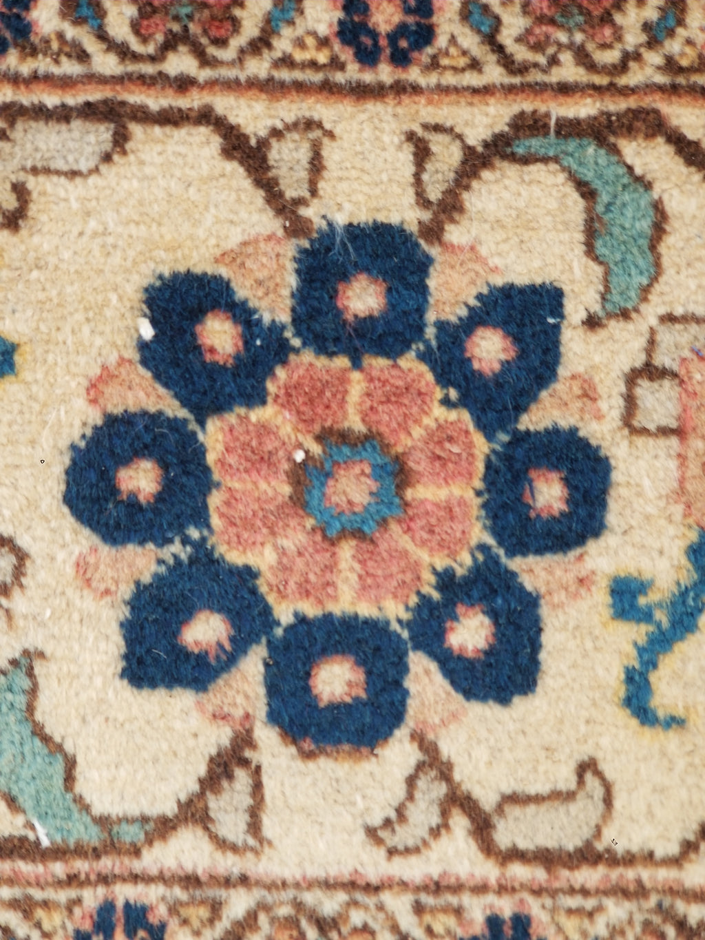 Distressed Antique Traditional Handmade Indian Agra Wool Multicolor Rug 330x246