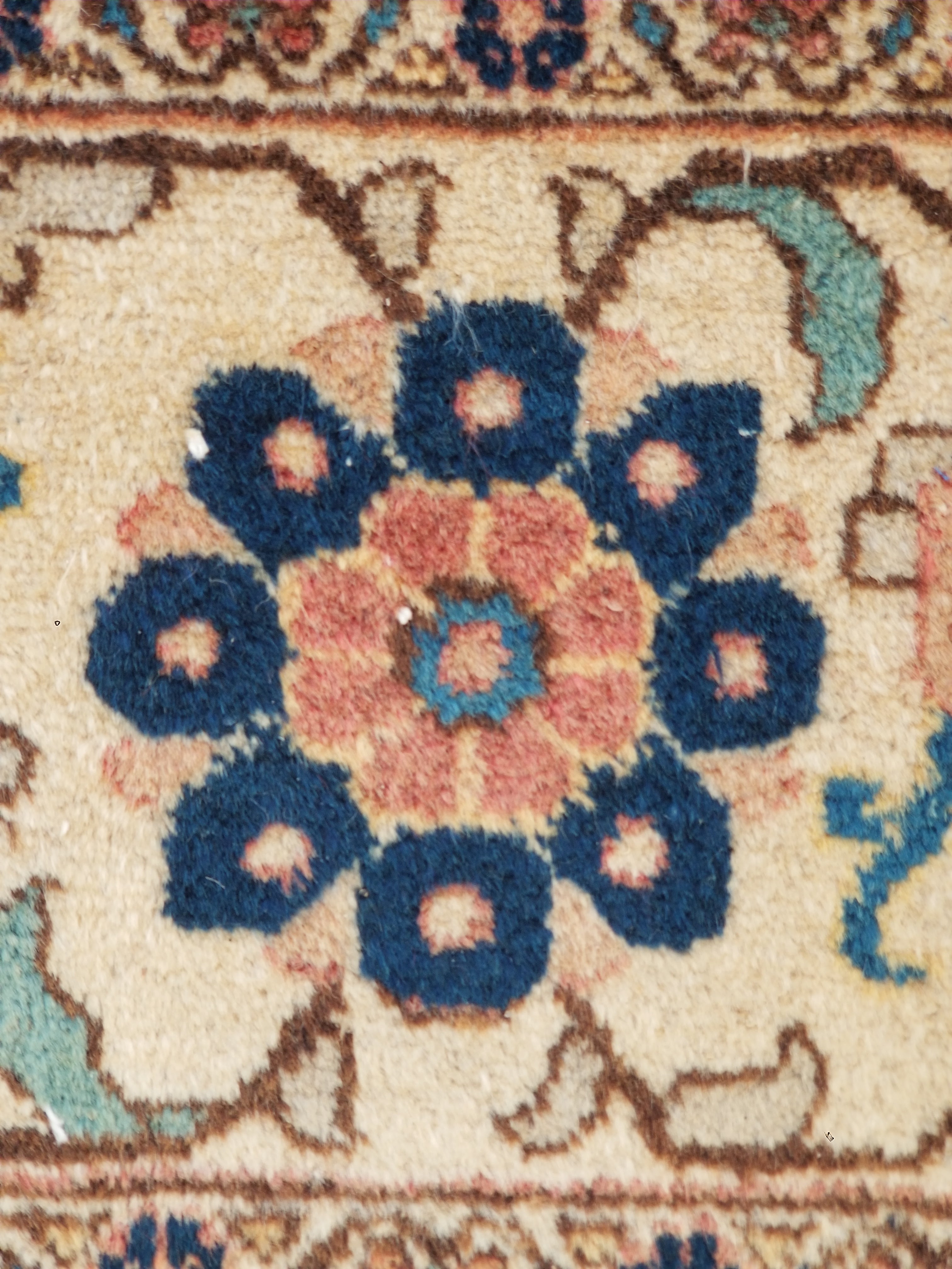 Distressed Antique Traditional Handmade Indian Agra Wool Multicolor Rug 330x246