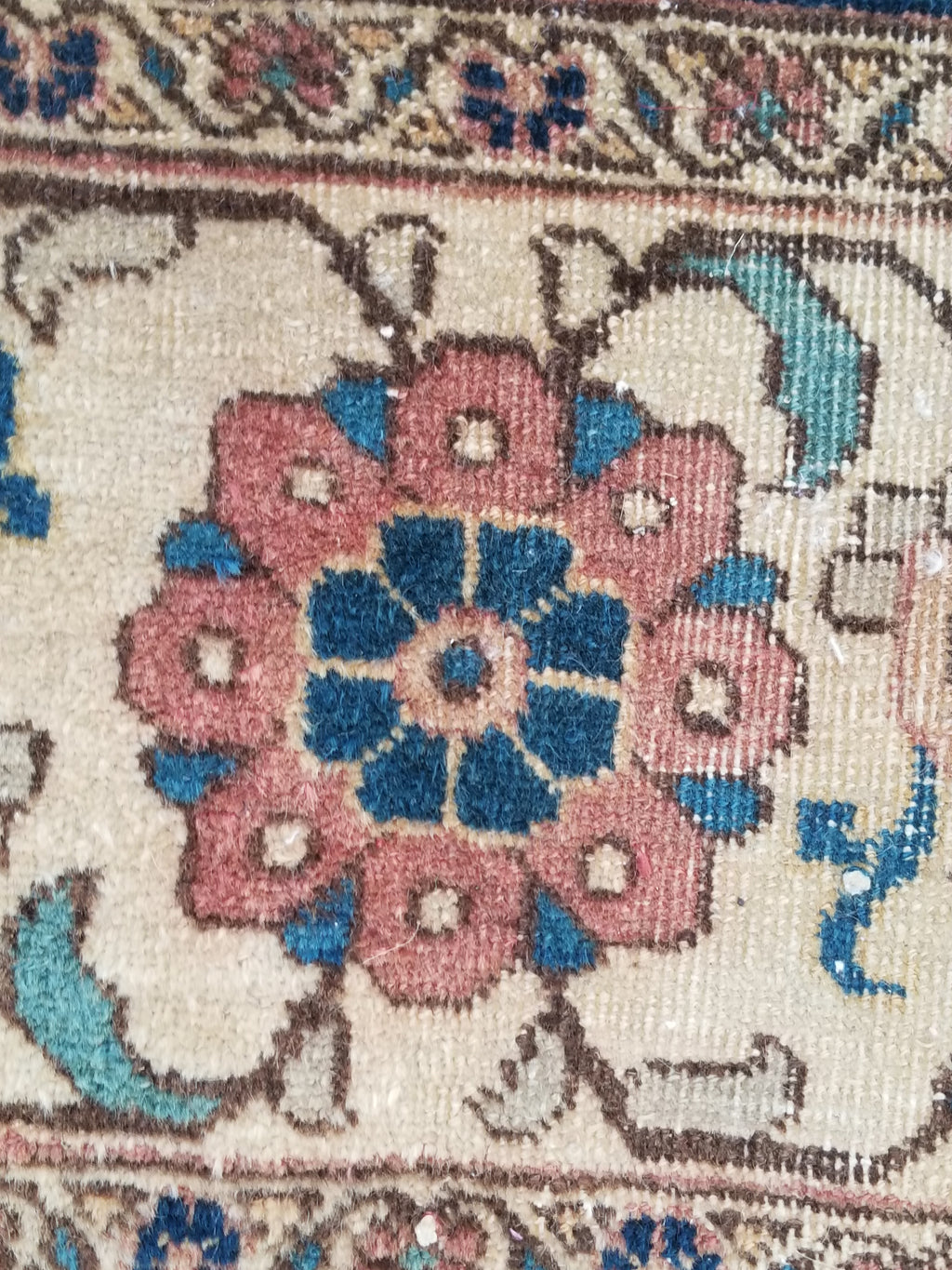 Distressed Antique Traditional Handmade Indian Agra Wool Multicolor Rug 330x246