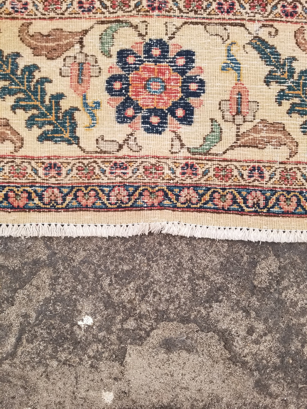 Distressed Antique Traditional Handmade Indian Agra Wool Multicolor Rug 330x246