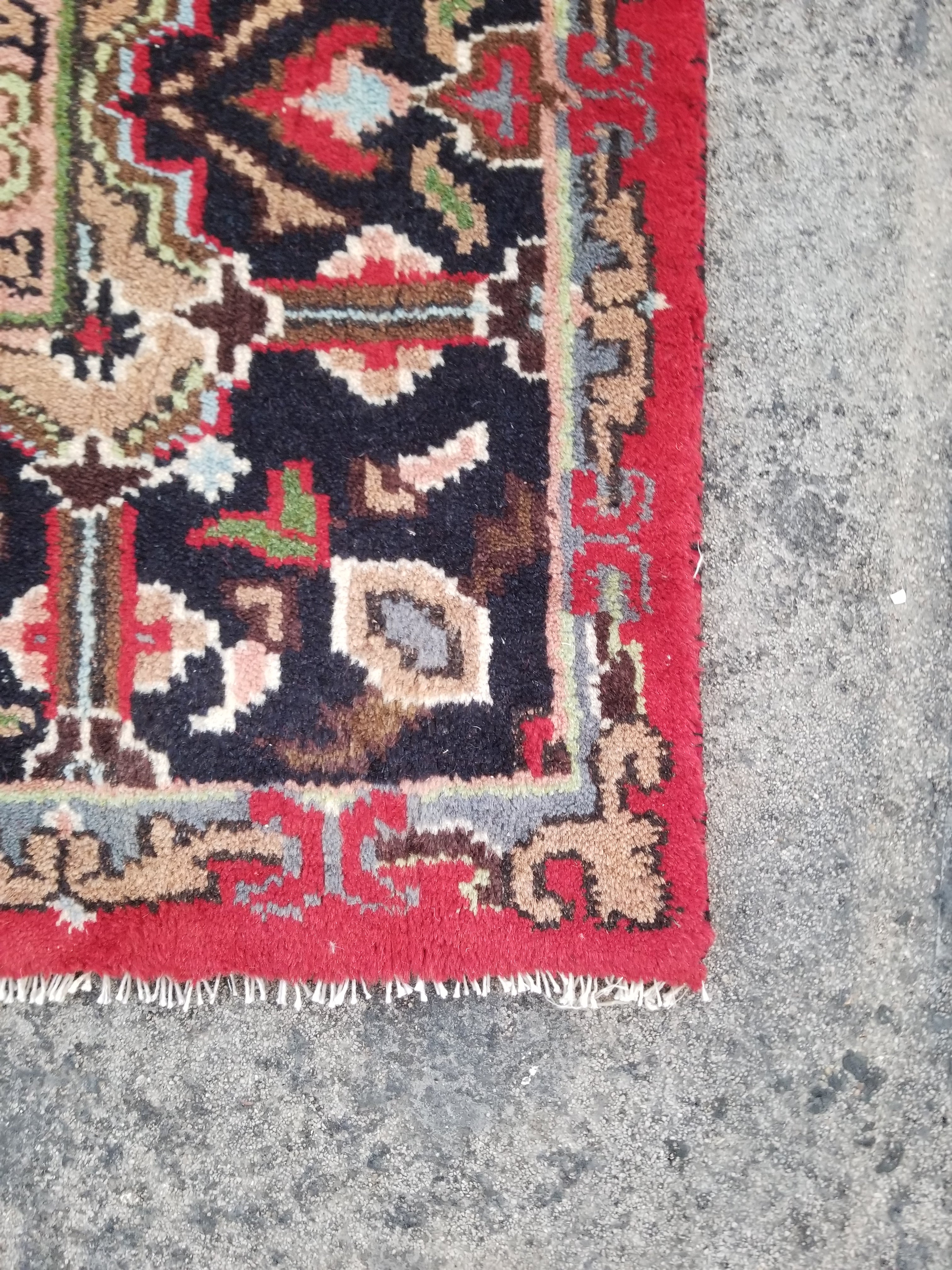 Vintage Traditional Handmade Oriental Wool Multicolor Rug 241x168cm