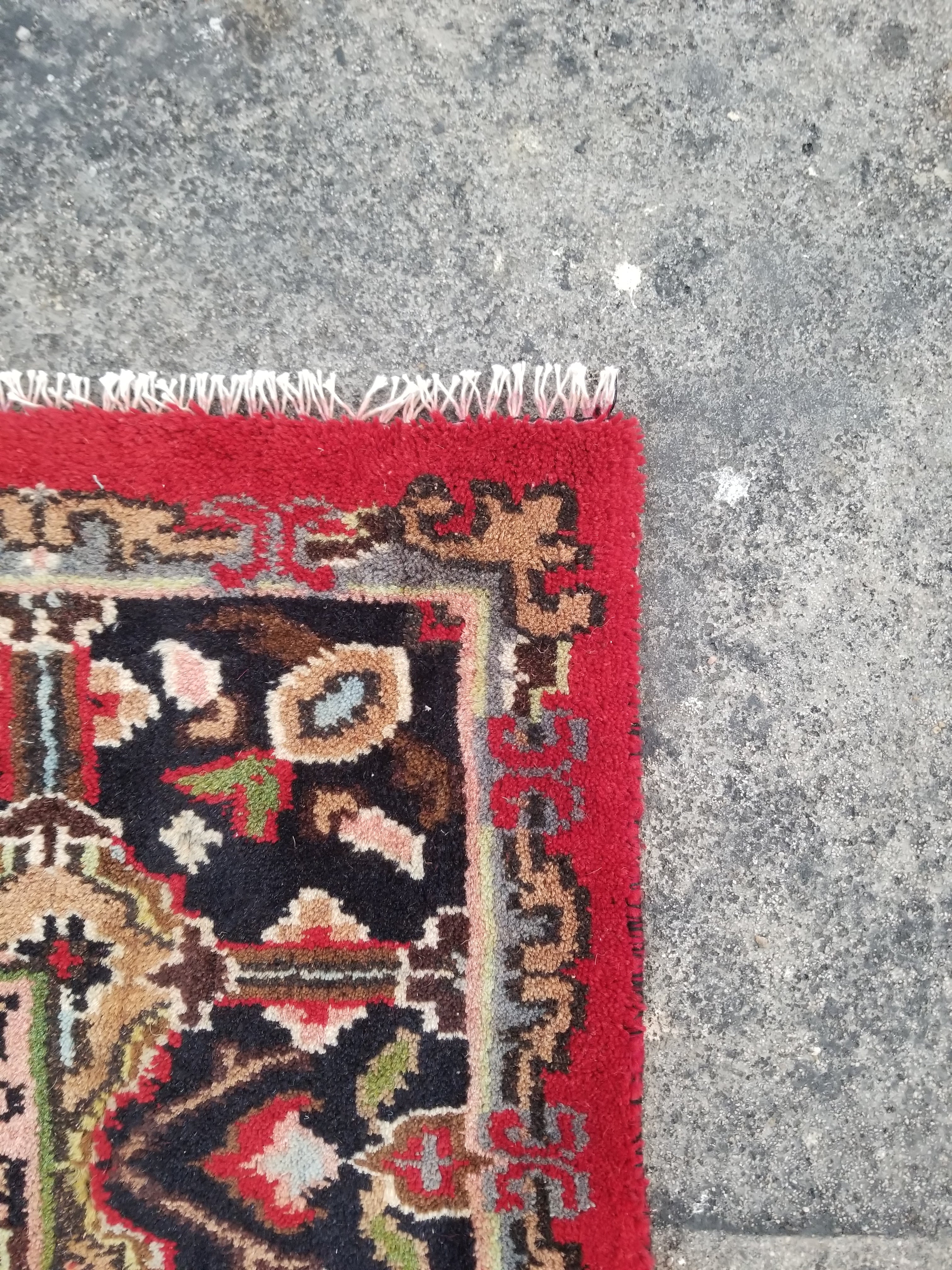 Vintage Traditional Handmade Oriental Wool Multicolor Rug 241x168cm