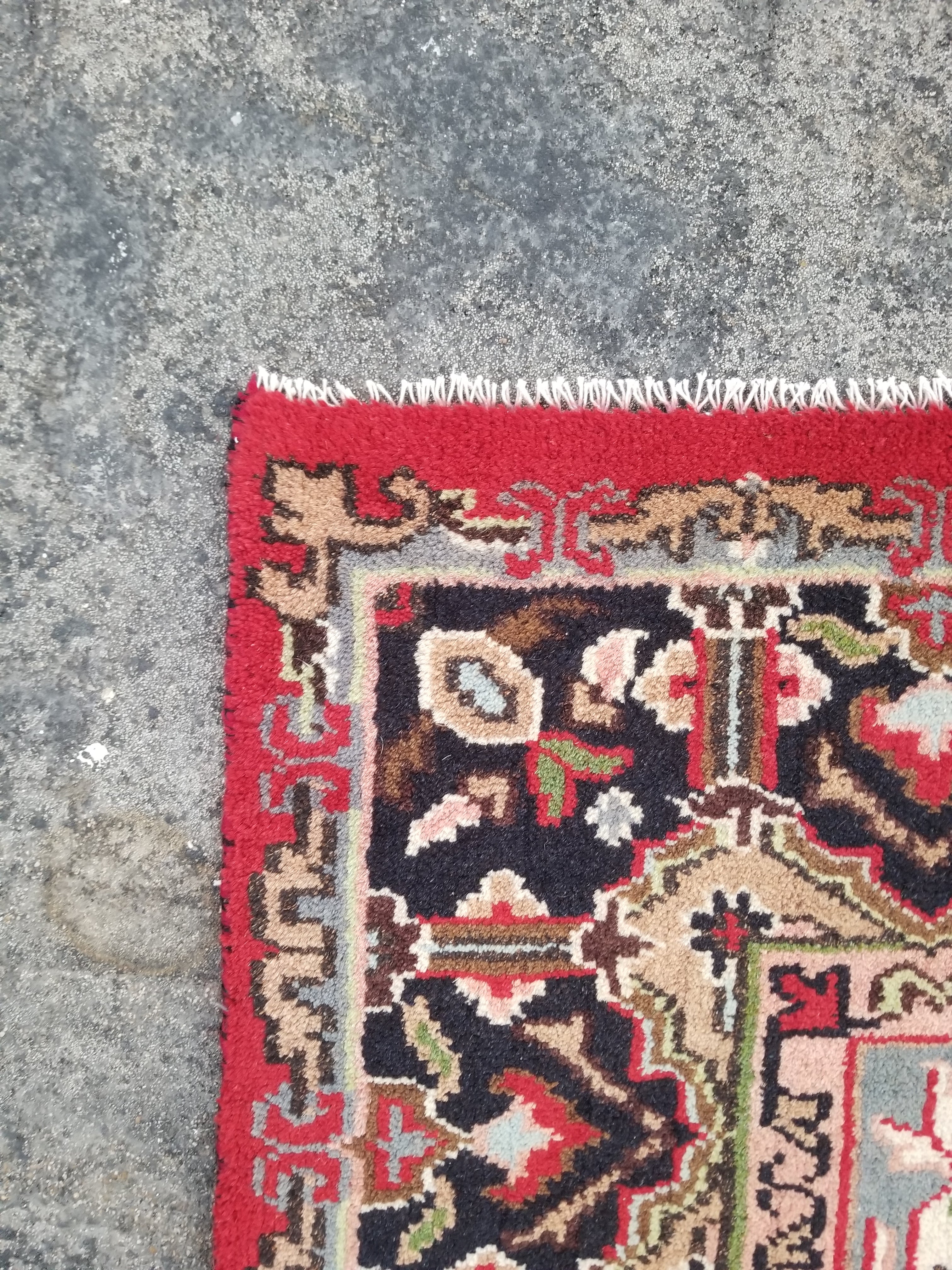 Vintage Traditional Handmade Oriental Wool Multicolor Rug 241x168cm
