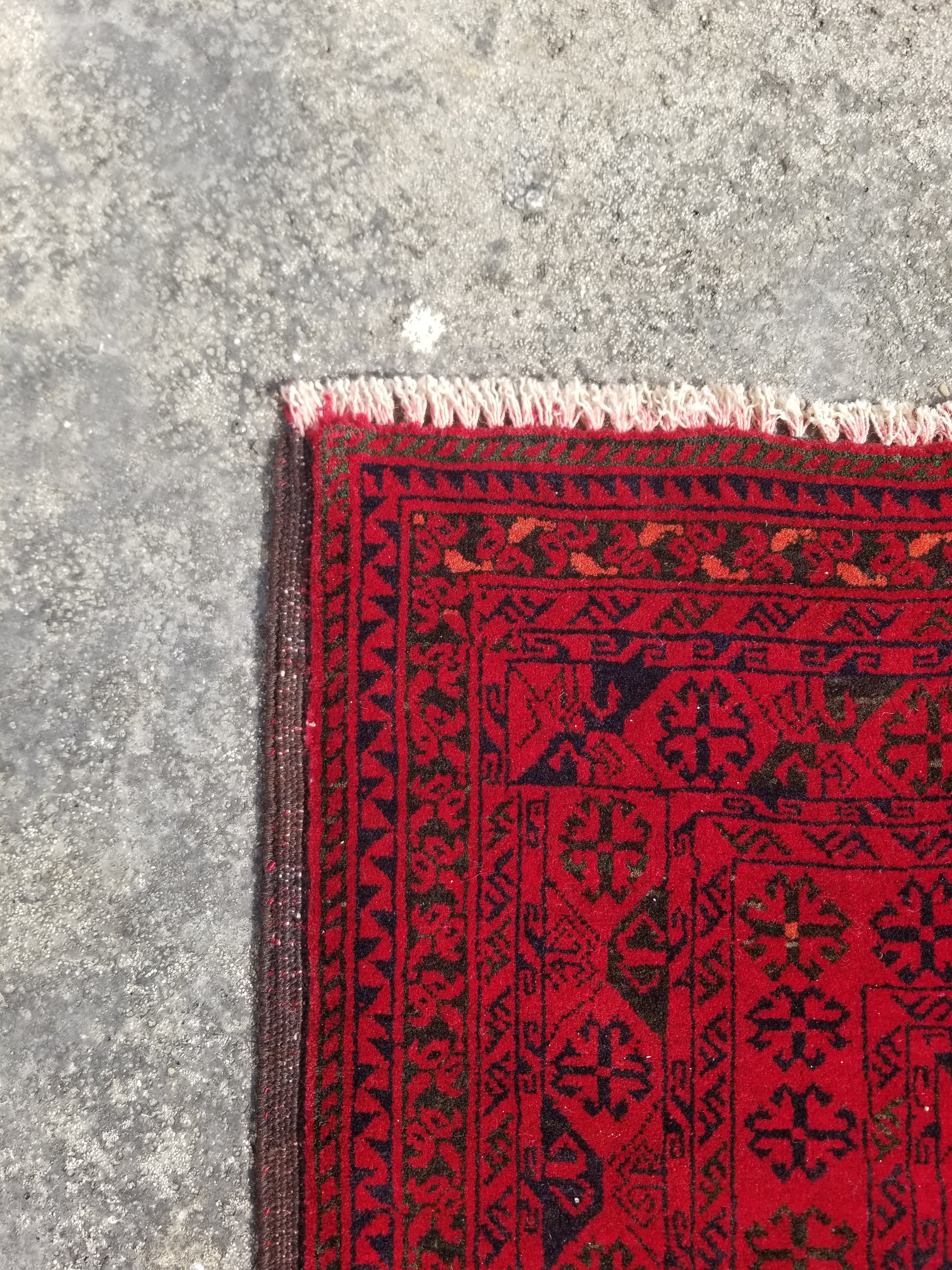 Vintage Traditional Handmade Afghan Wool Multicolor Rug 231x162cm