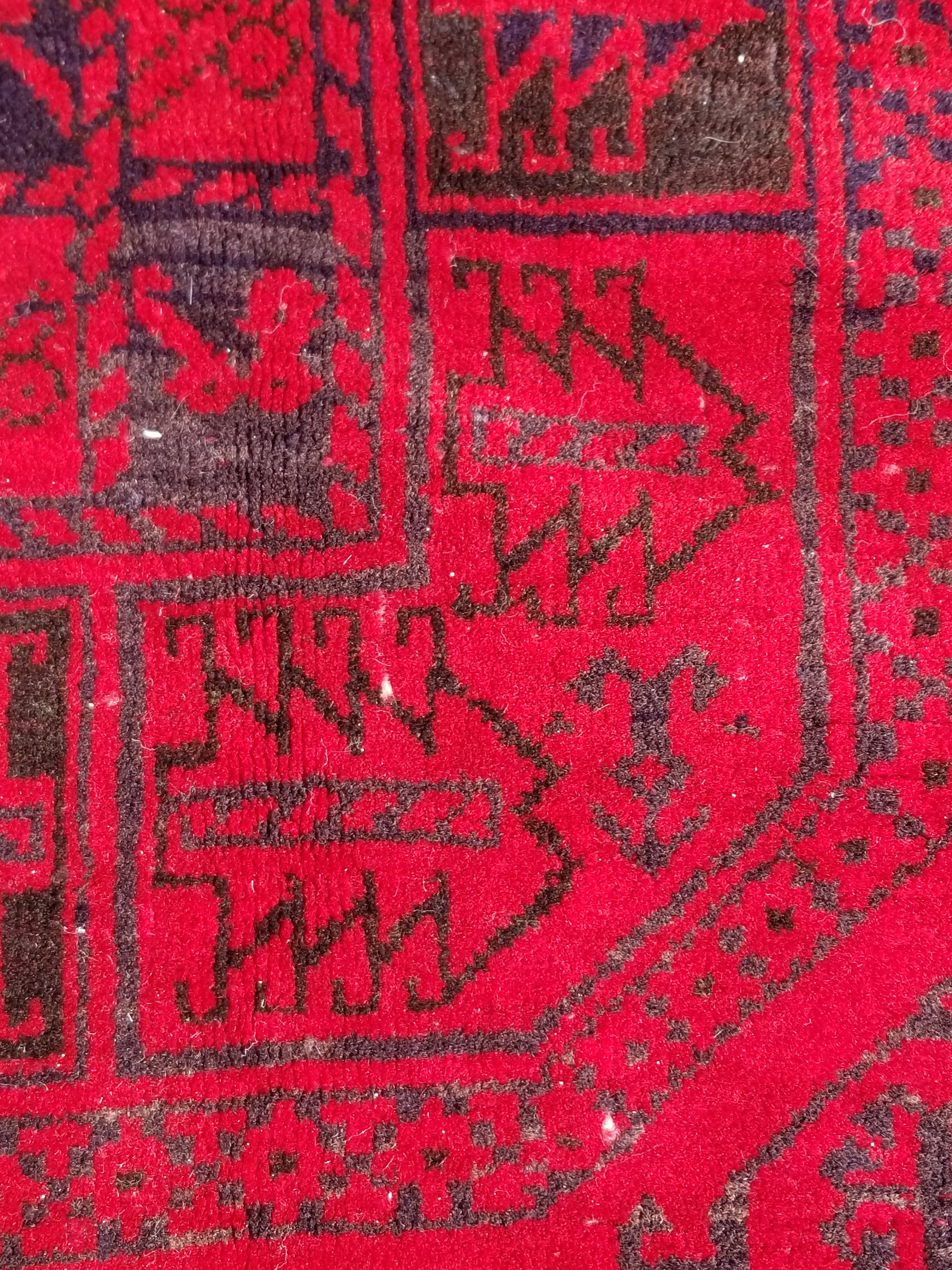 Vintage Traditional Handmade Afghan Wool Multicolor Rug 231x162cm
