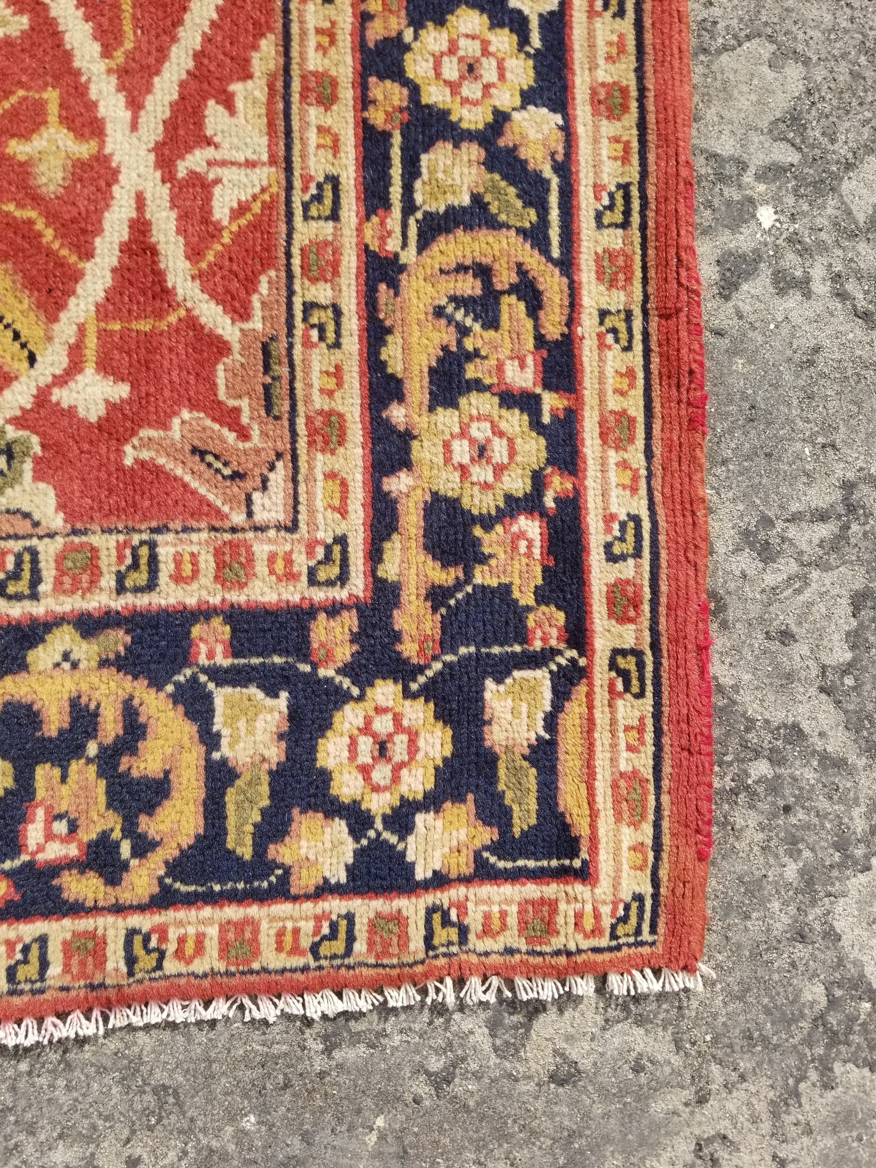 Vintage Traditional Handmade Oriental Wool Multicolor Rug 183x122cm