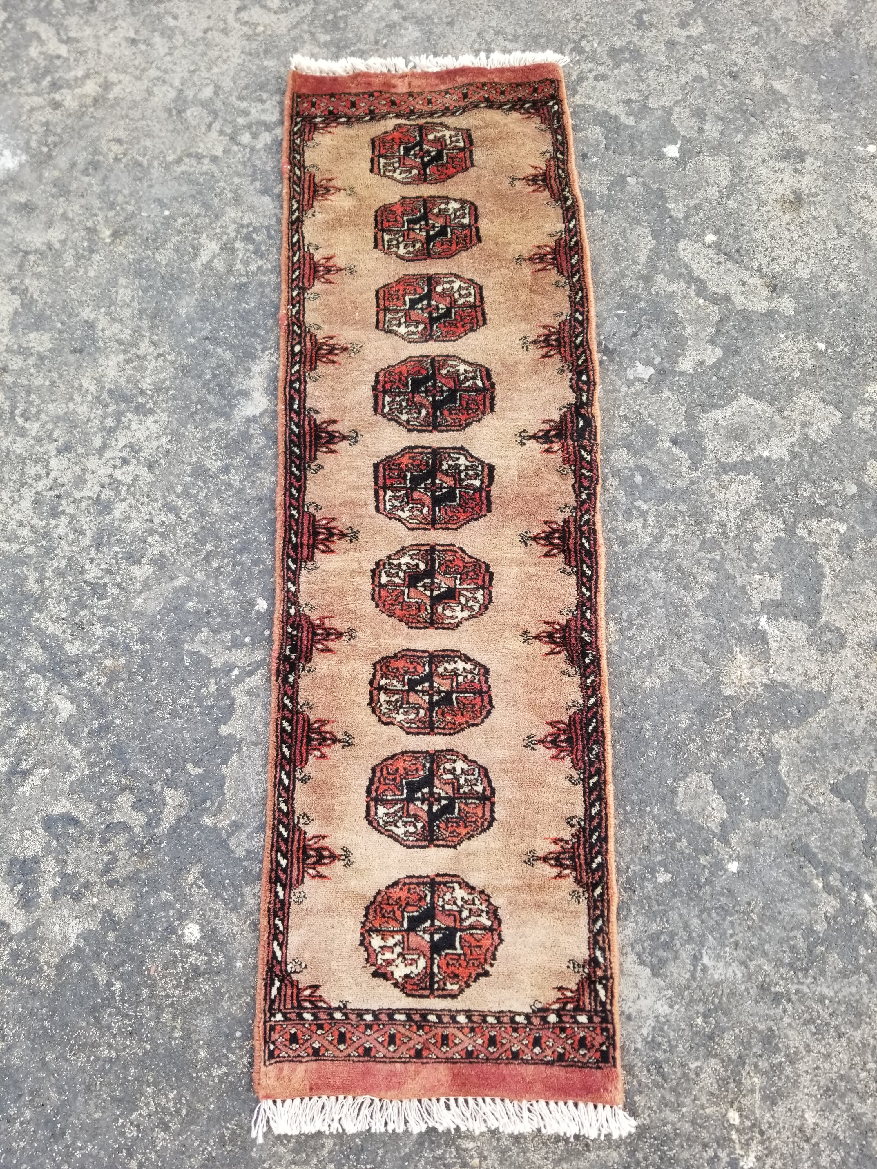 Vintage Traditional Handmade Bokhara Style Wool Multicolor Runner 114x35cm