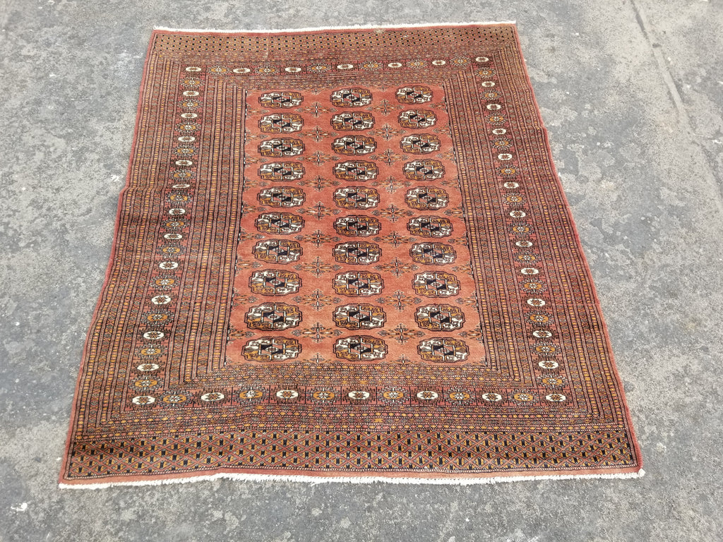 Antique Traditional Handmade Bokhara Style Wool Multicolor Rug 139x127cm
