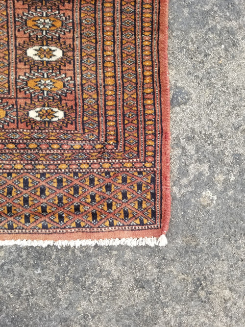 Antique Traditional Handmade Bokhara Style Wool Multicolor Rug 139x127cm