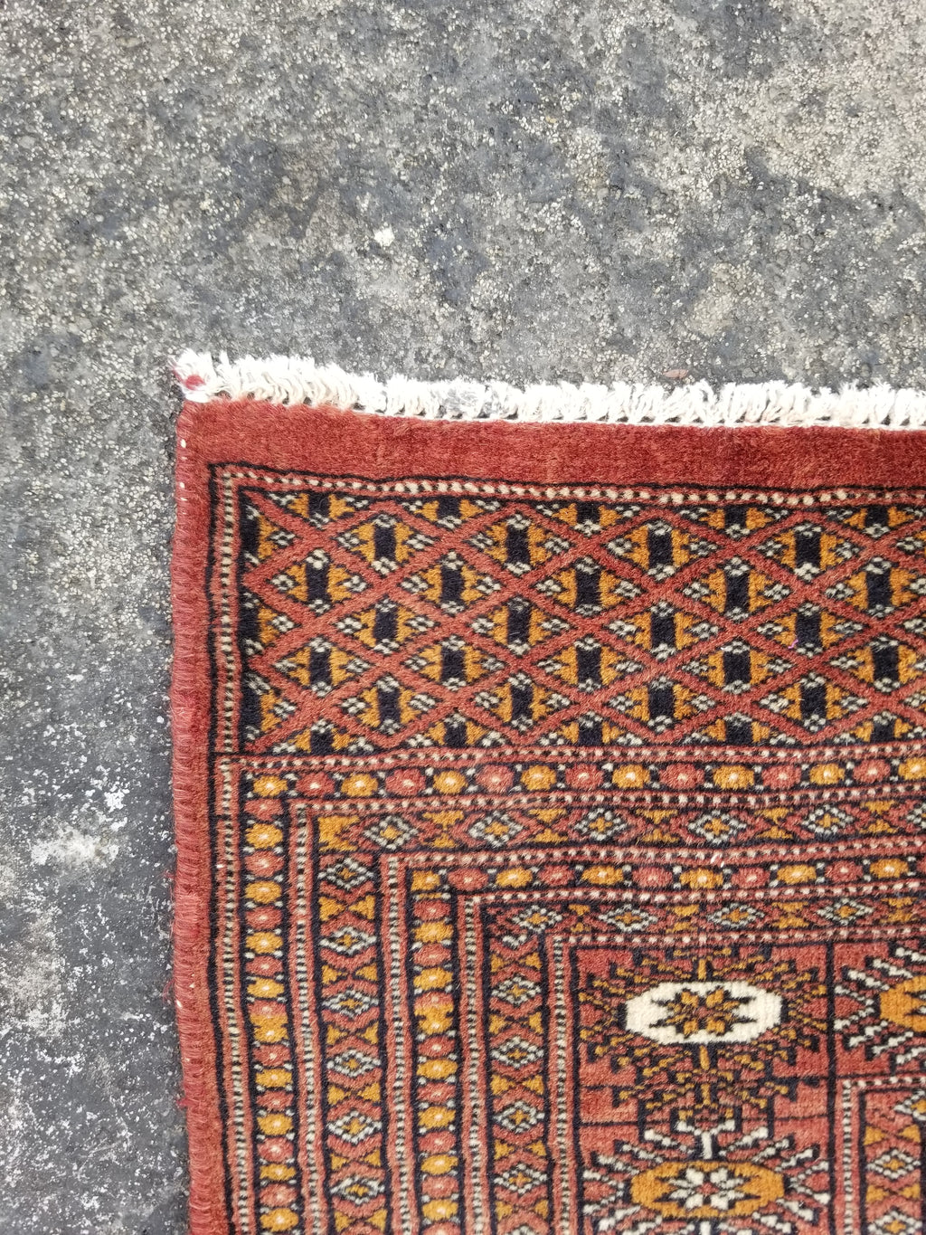 Antique Traditional Handmade Bokhara Style Wool Multicolor Rug 139x127cm