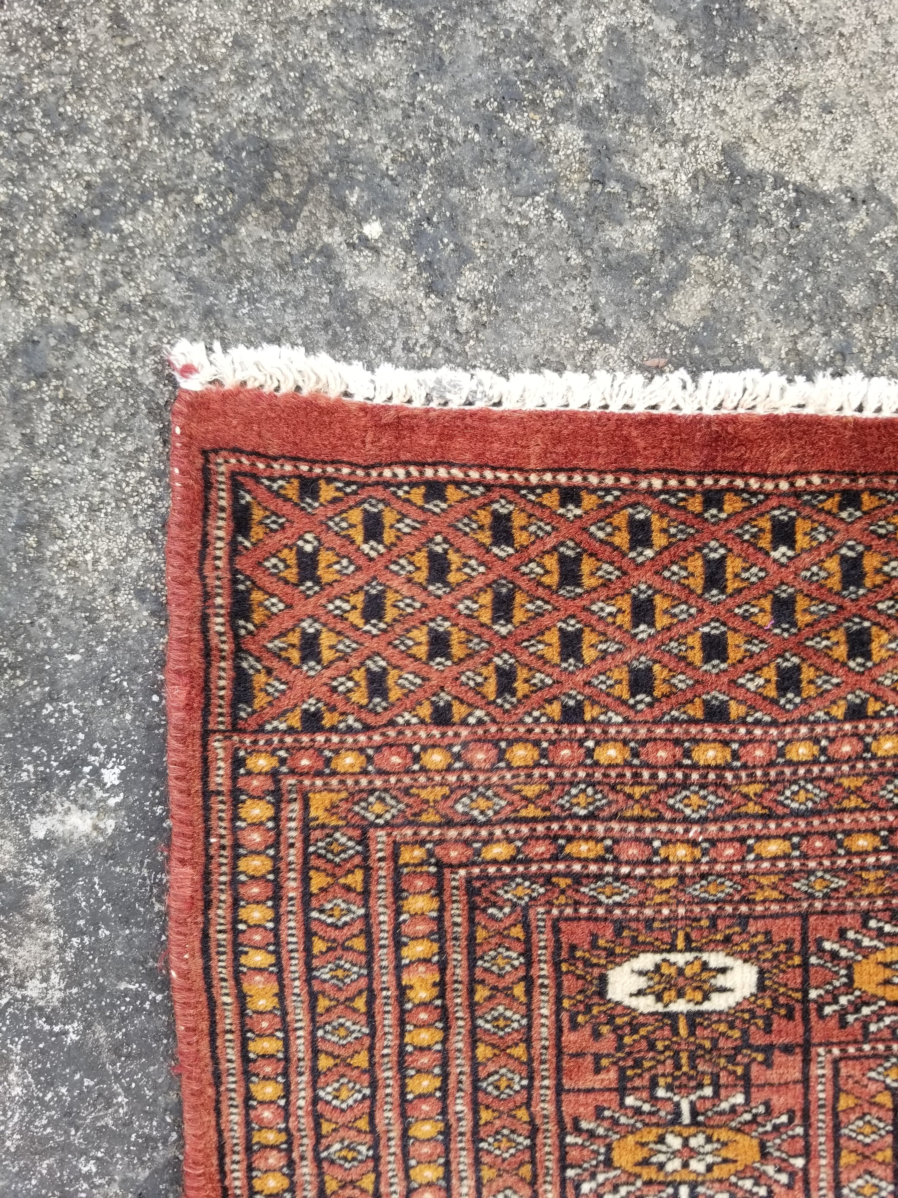 Antique Traditional Handmade Bokhara Style Wool Multicolor Rug 139x127cm
