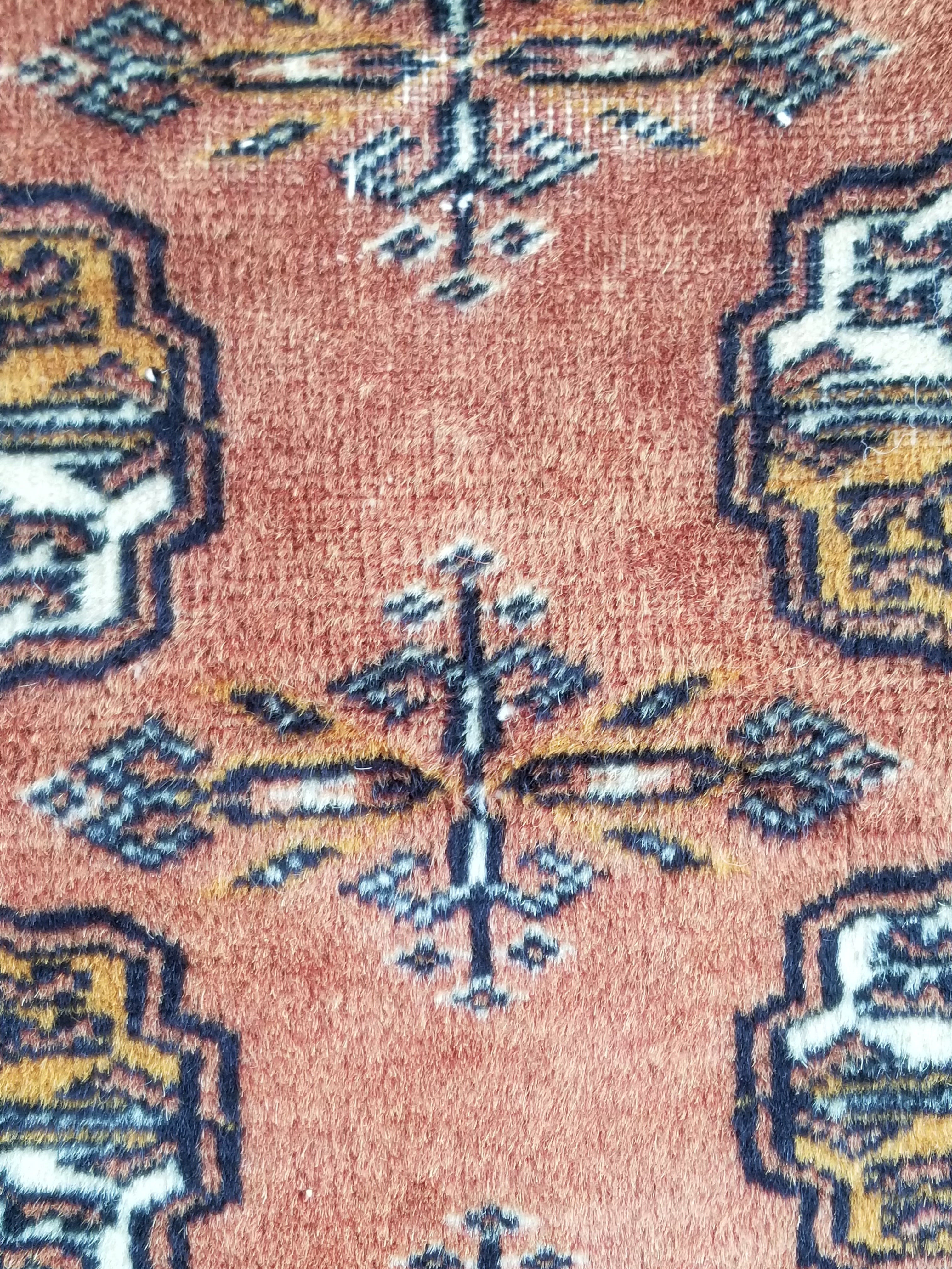 Antique Traditional Handmade Bokhara Style Wool Multicolor Rug 139x127cm