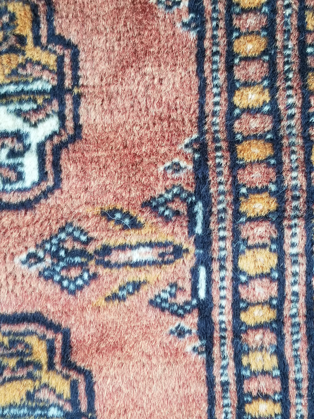 Antique Traditional Handmade Bokhara Style Wool Multicolor Rug 139x127cm