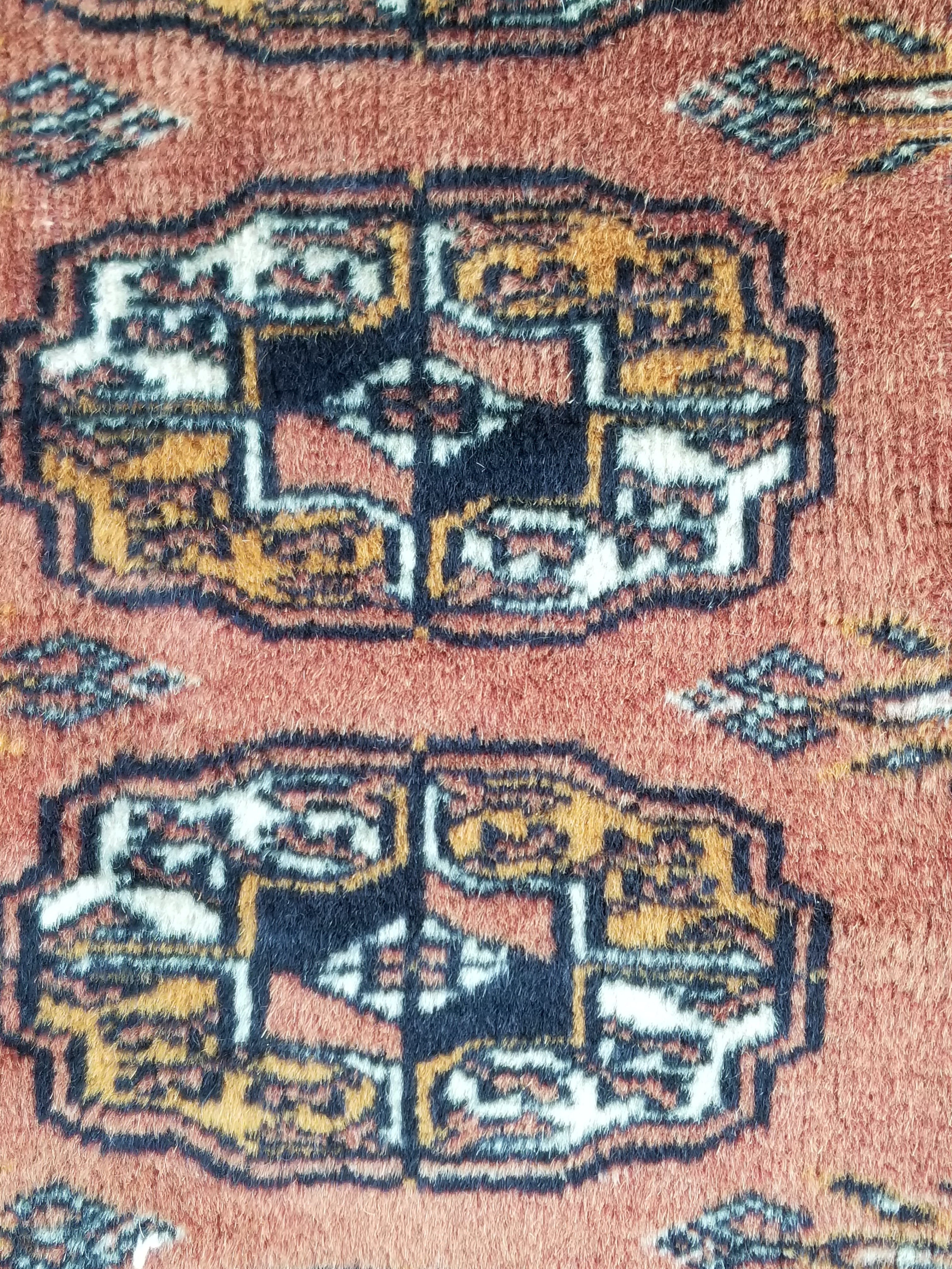 Antique Traditional Handmade Bokhara Style Wool Multicolor Rug 139x127cm