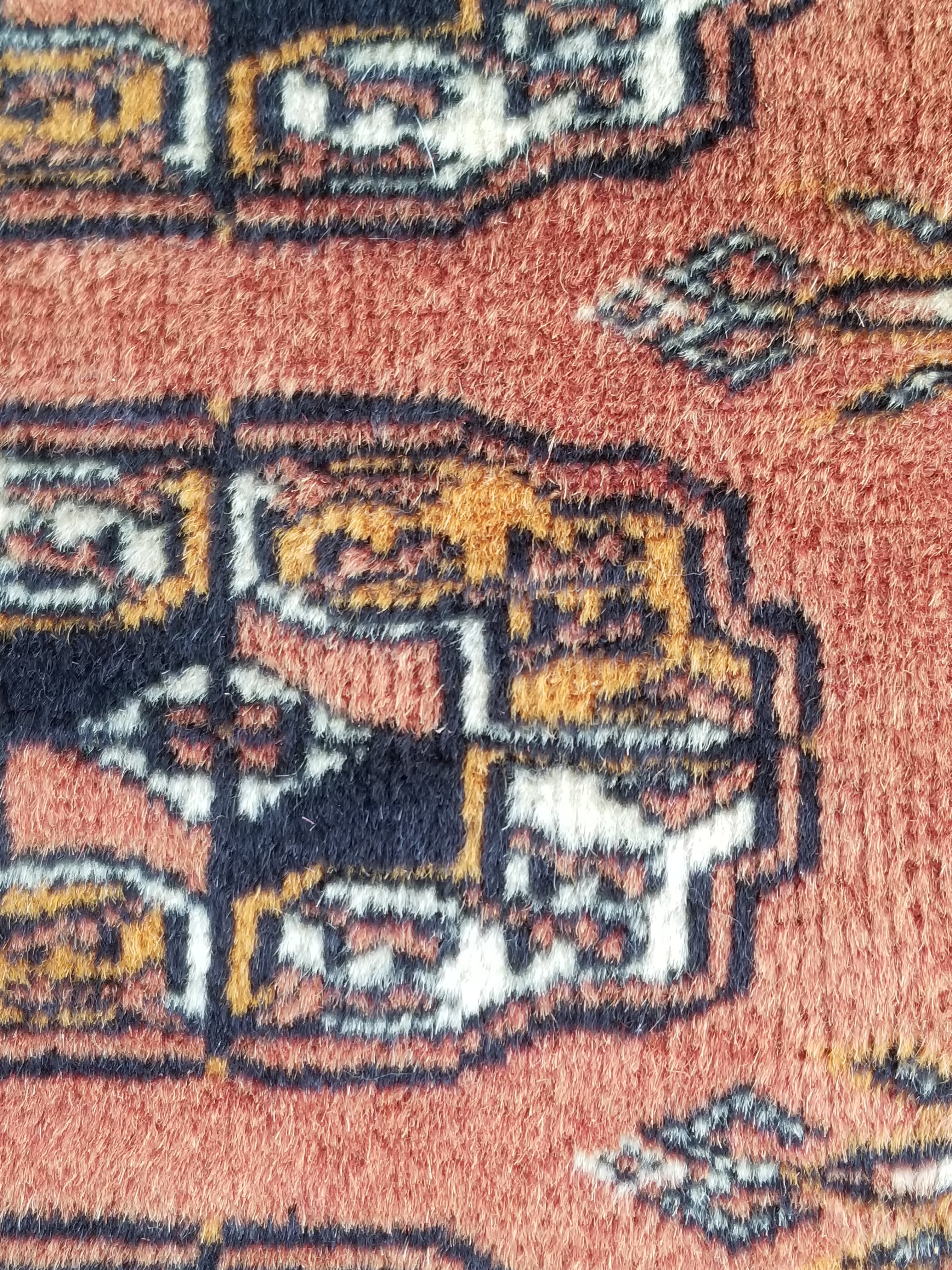 Antique Traditional Handmade Bokhara Style Wool Multicolor Rug 139x127cm