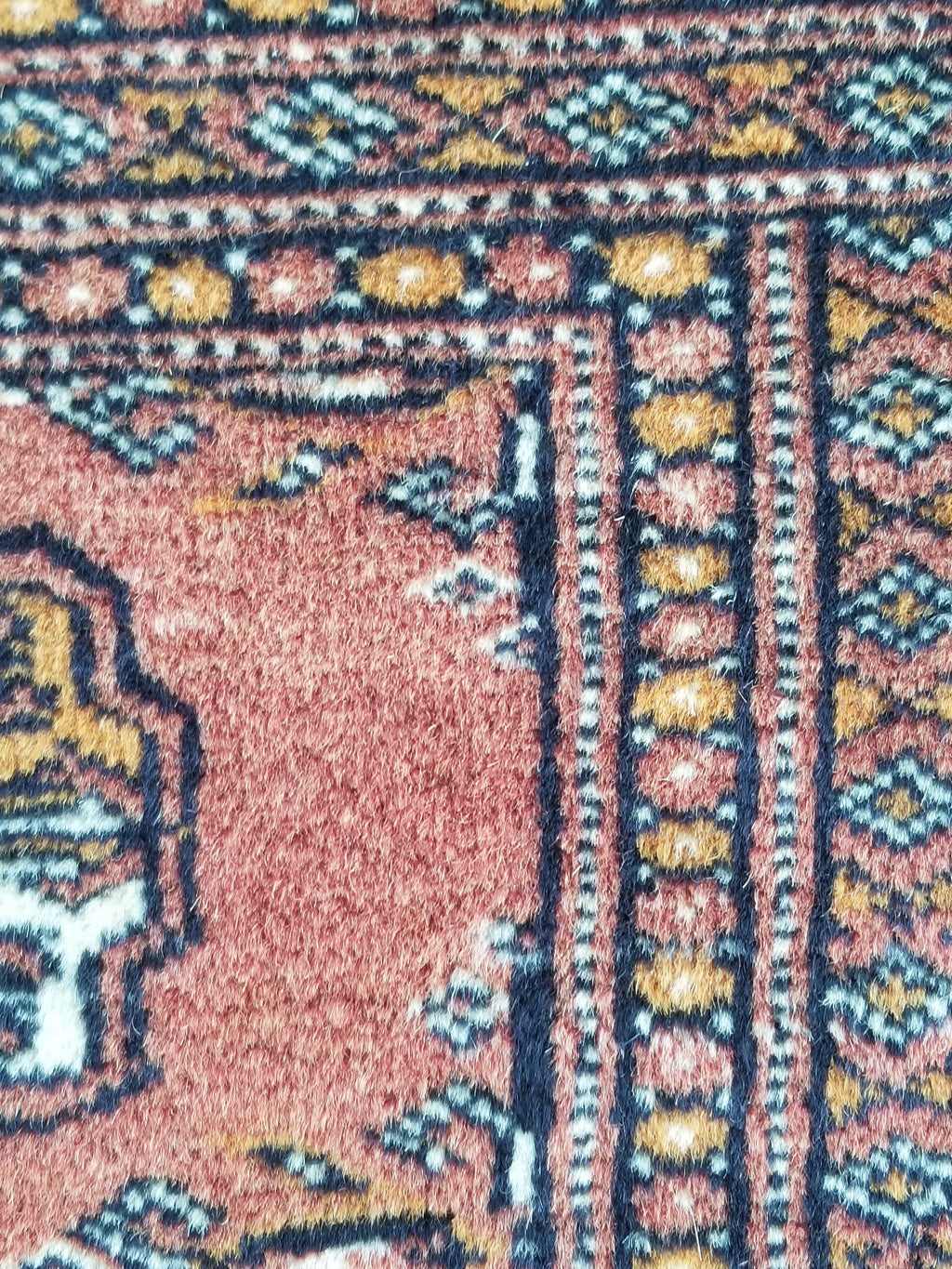 Antique Traditional Handmade Bokhara Style Wool Multicolor Rug 139x127cm