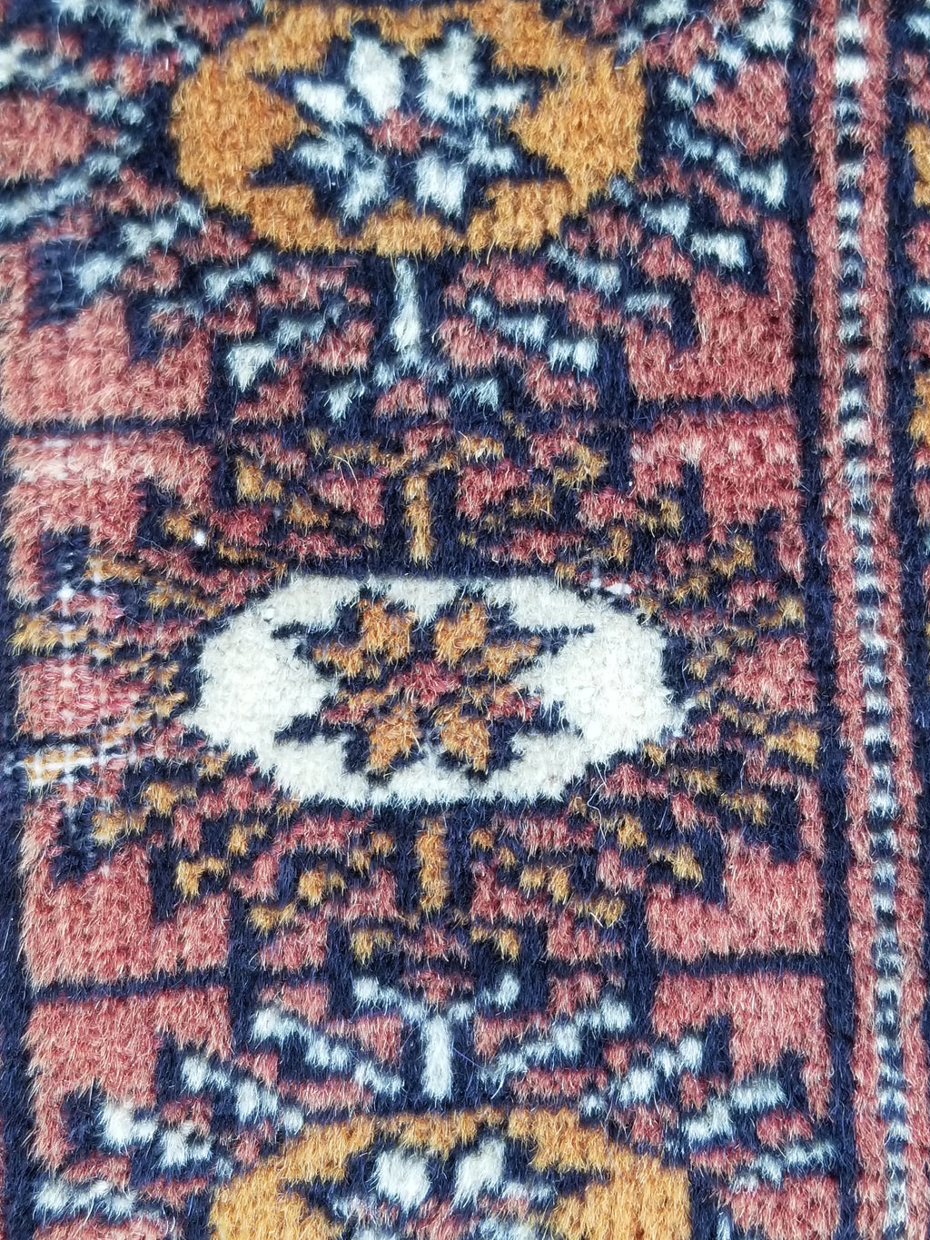 Antique Traditional Handmade Bokhara Style Wool Multicolor Rug 139x127cm